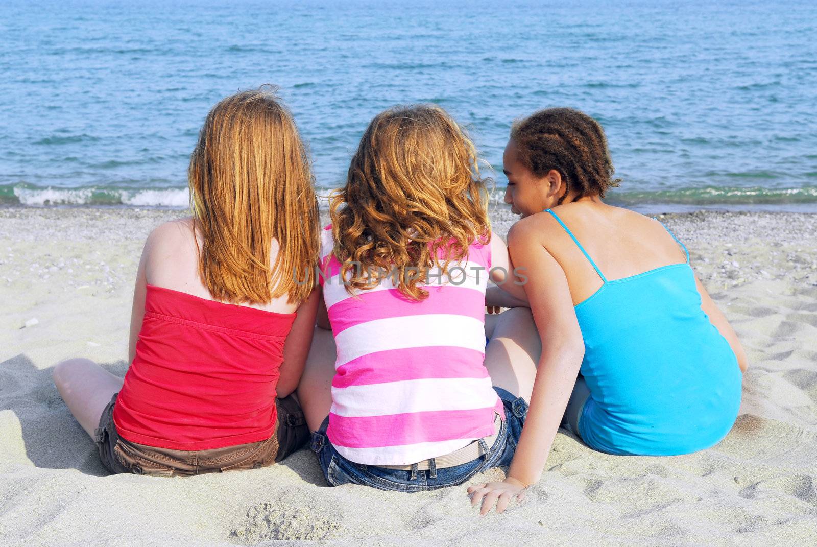 Girls on beach by elenathewise