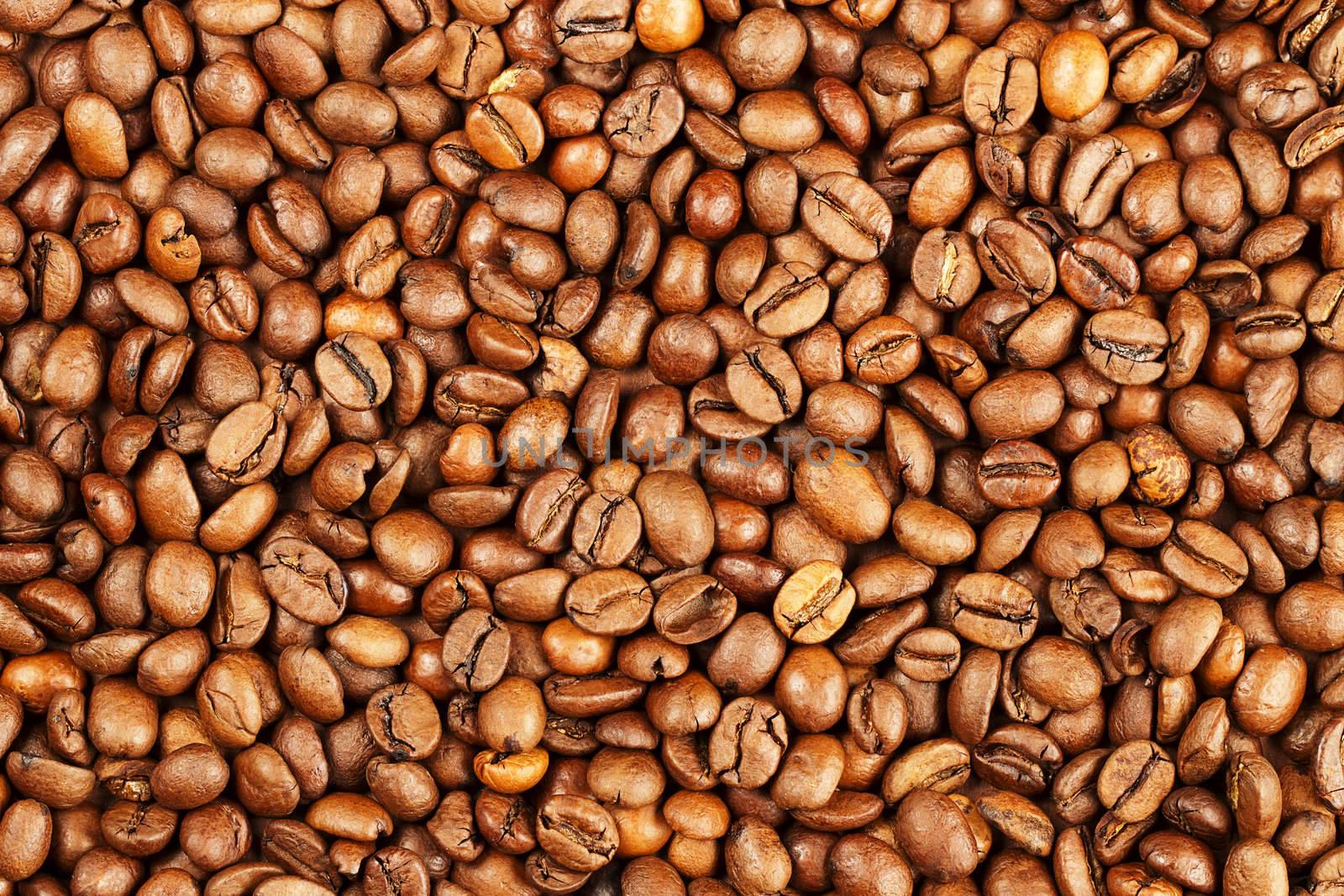 background texture with a lot of brown coffee beans