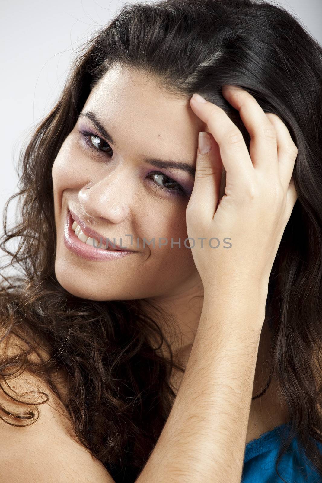 Close-up portrait of a beautiful young woman