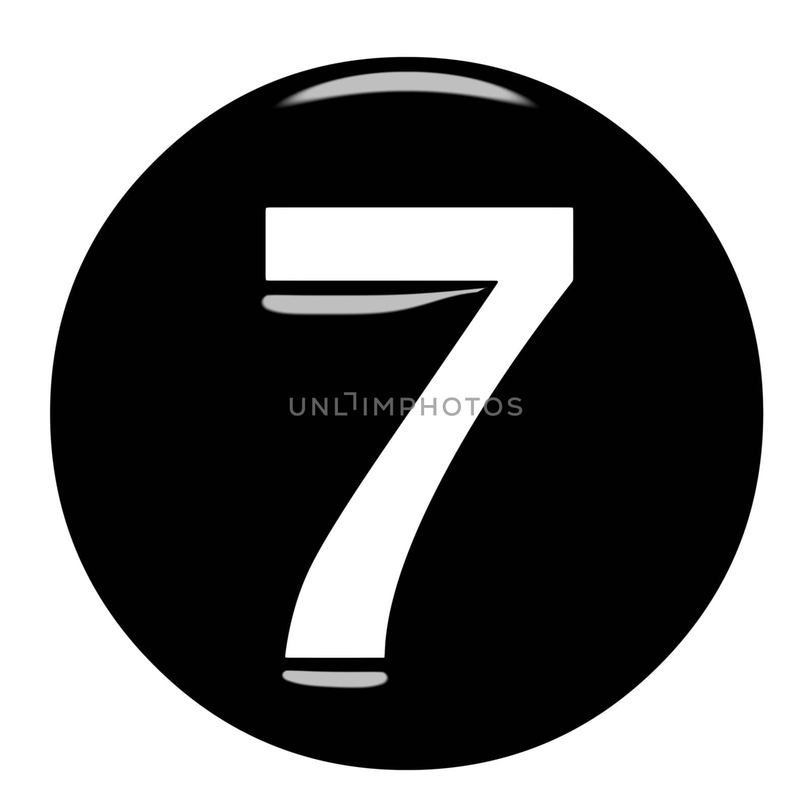 3d framed number 7 isolated in white