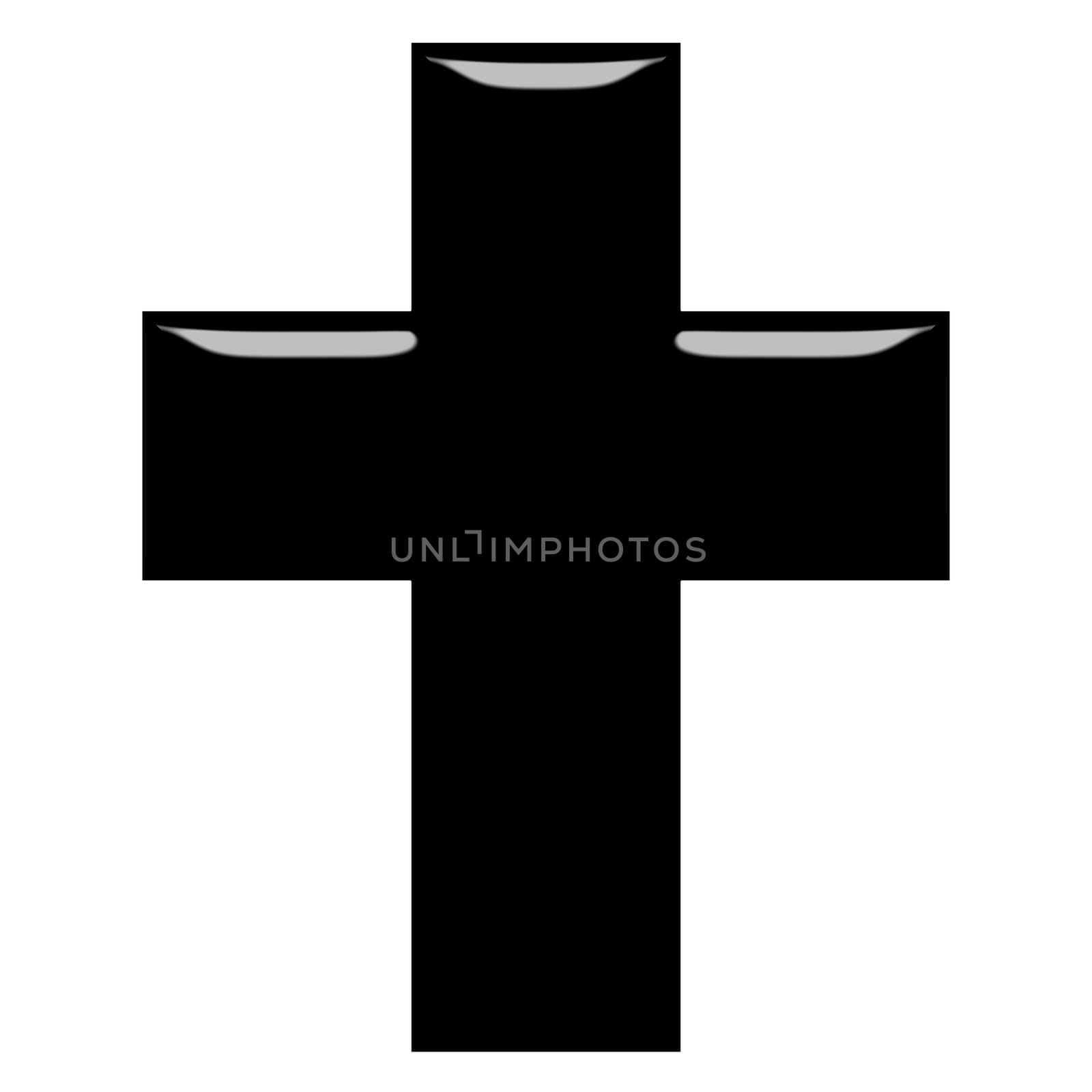 3d Cross isolated in white