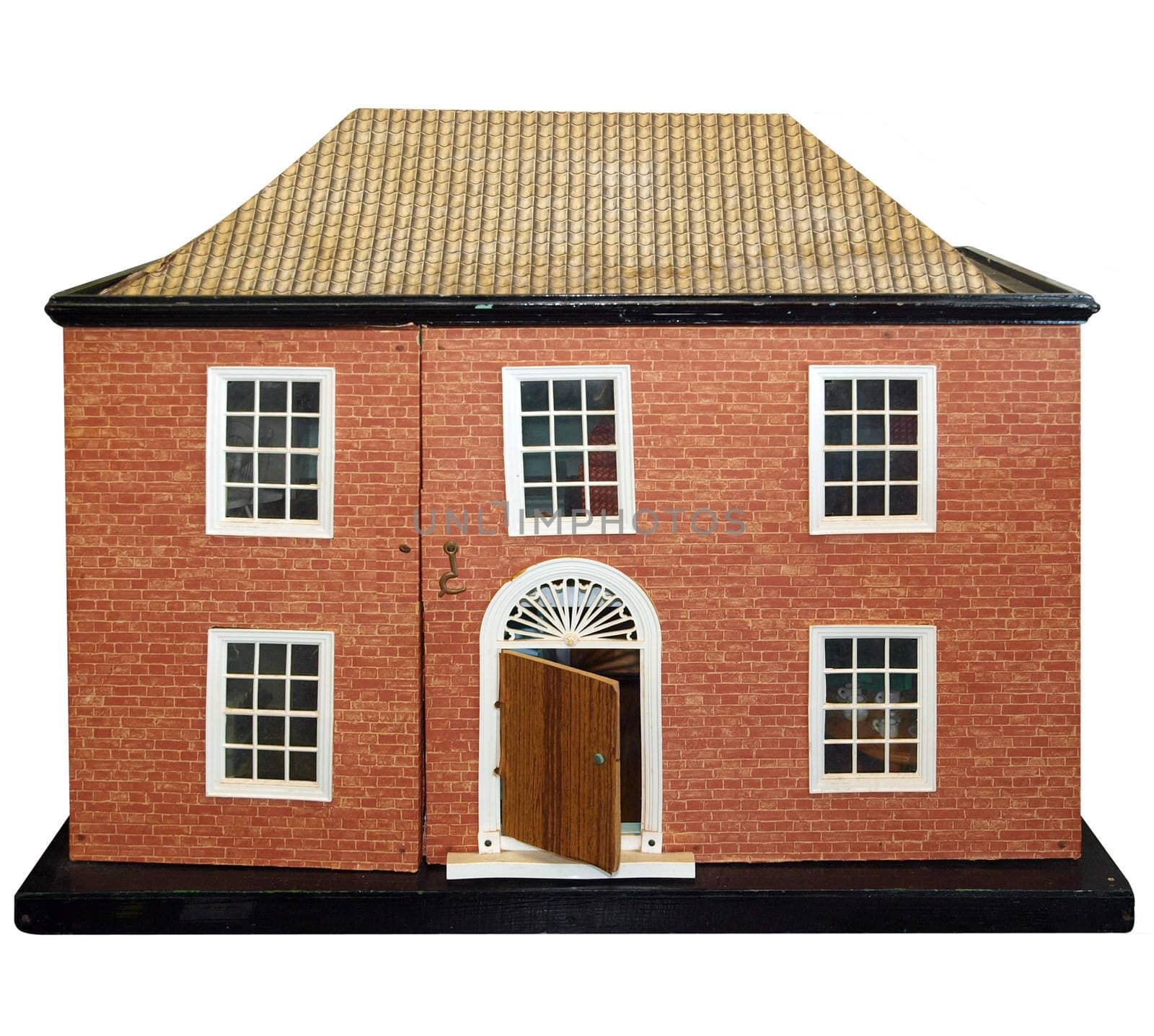 Antique Dolls House isolated with clipping path