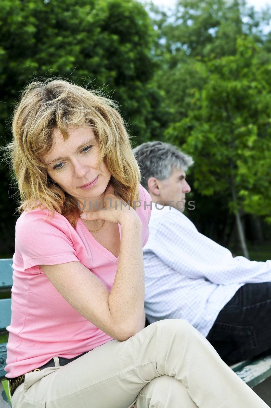 Mature man and woman having relationship problems