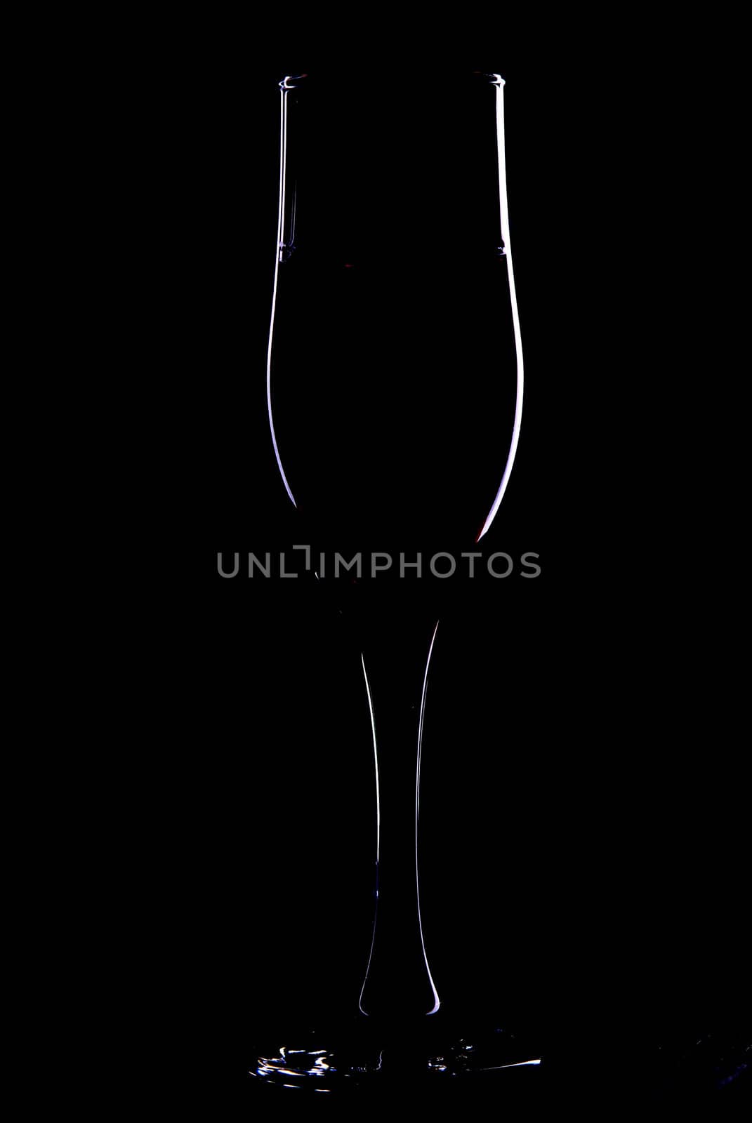 light silhouette of wineglass