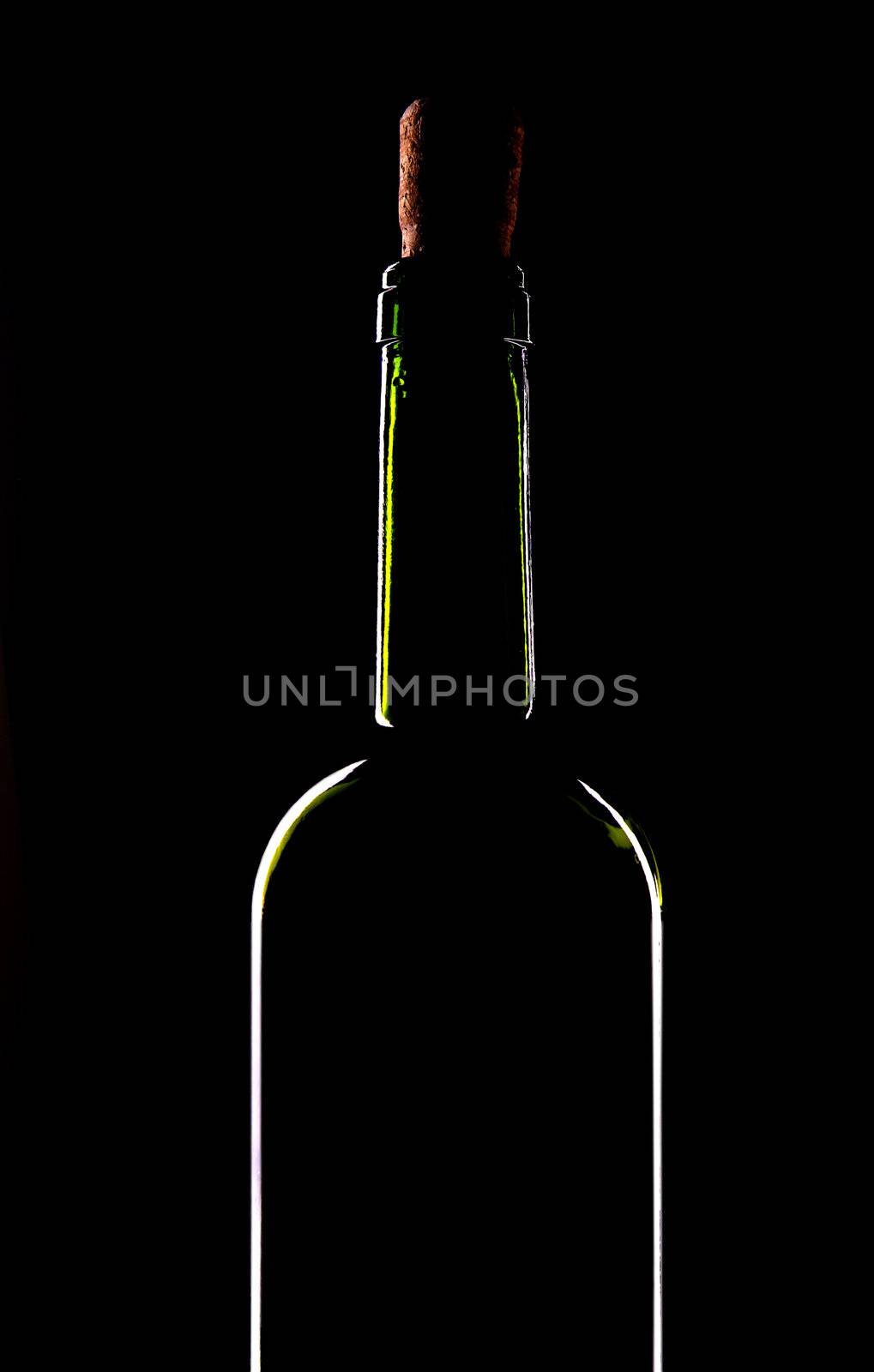 light silhouette of bottle