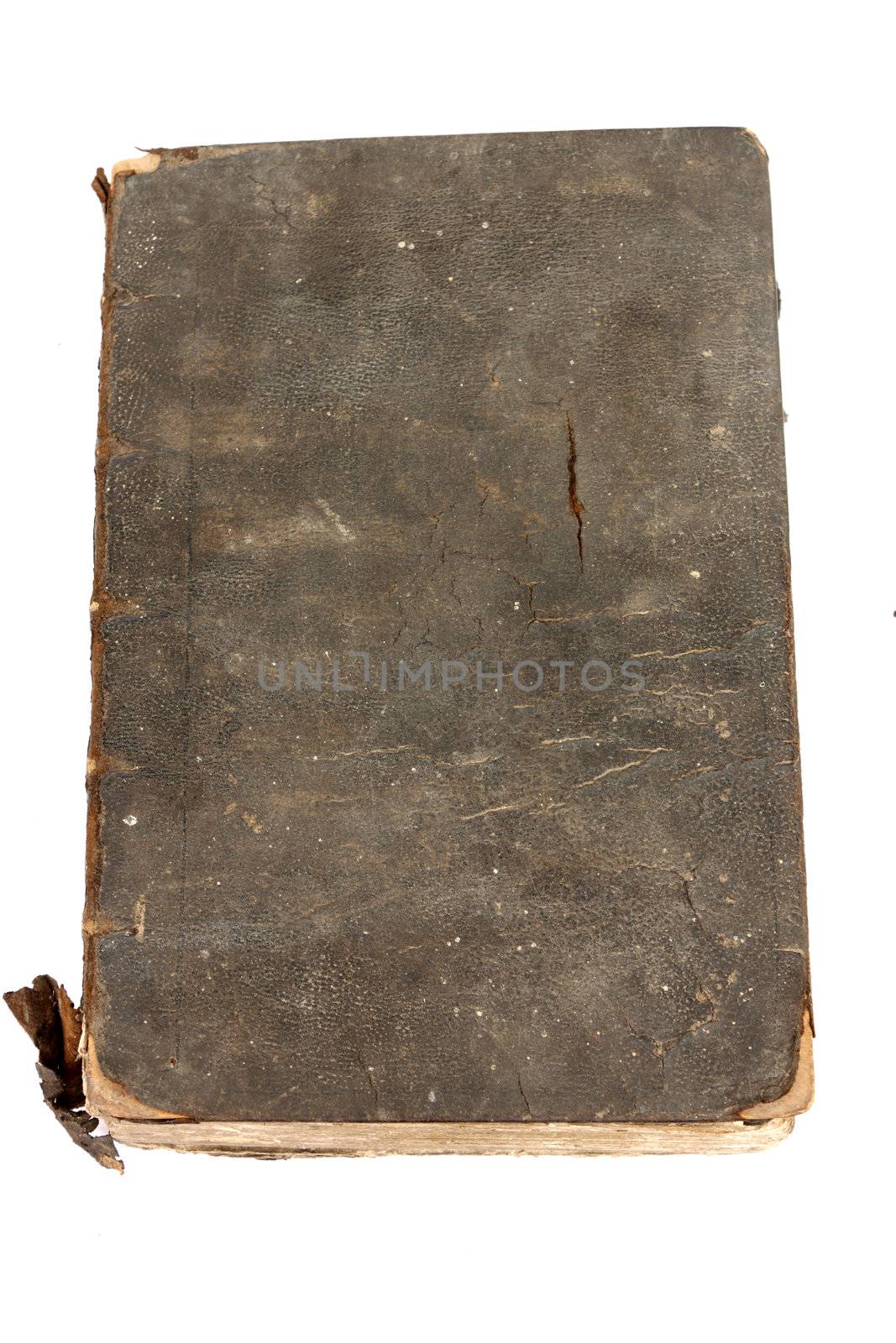 Ancient Damaged Book over white