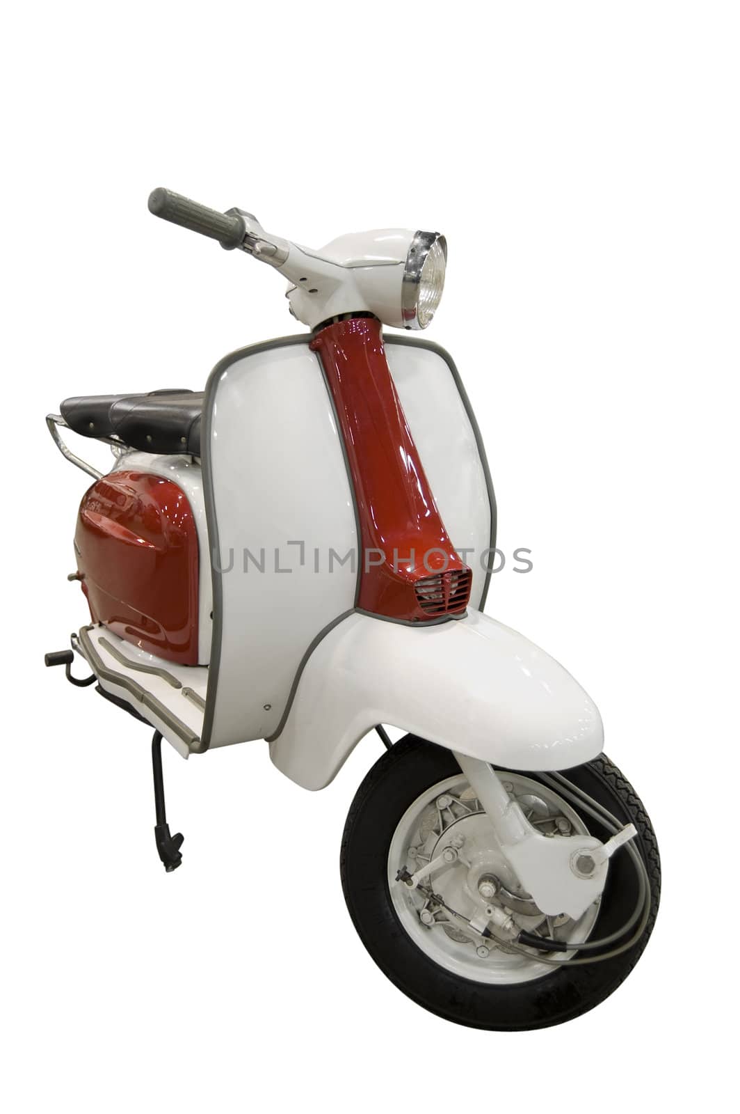 Vintage red and white scooter (path included) by simas2