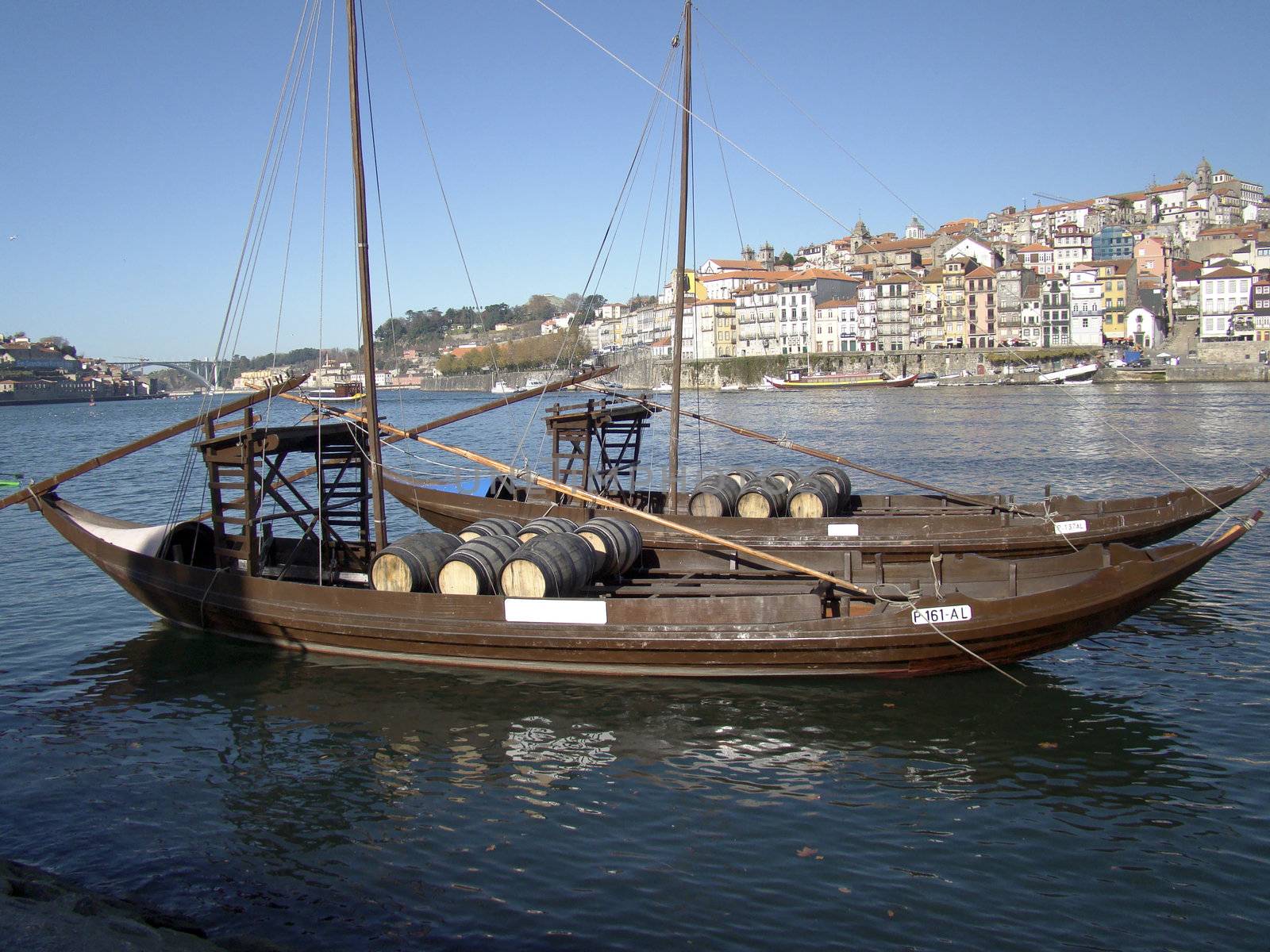 Ancient Boat in Oporto, in which was used to transport the Port Wine in the river crossing 