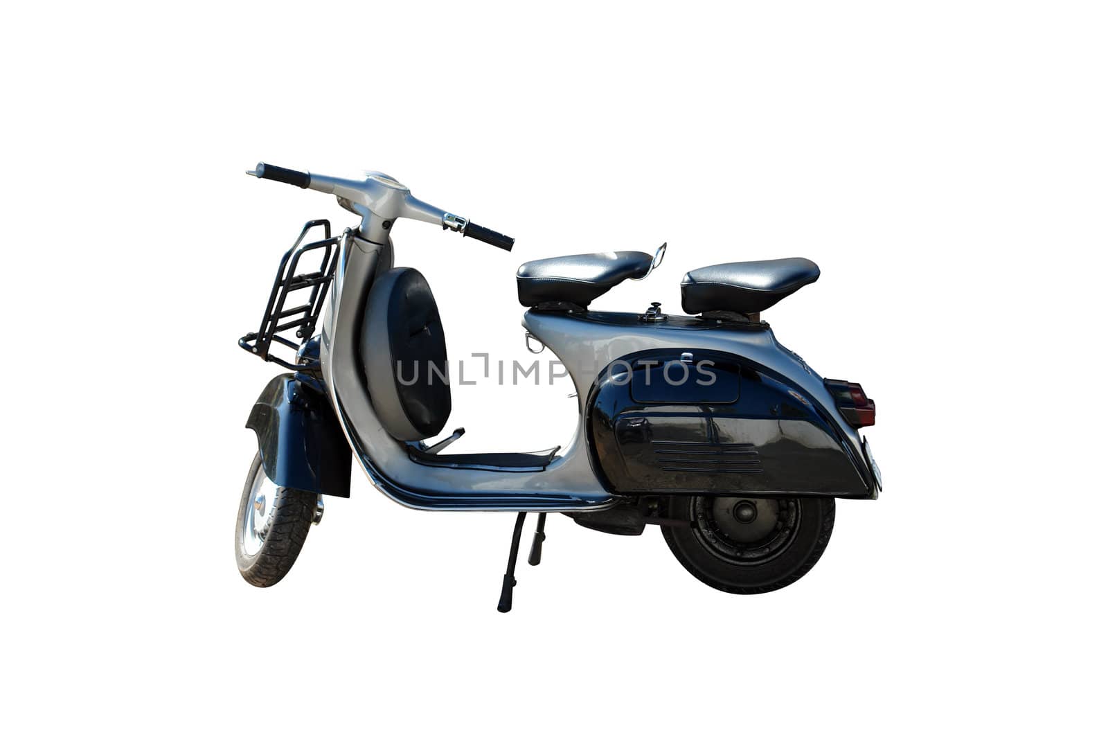 Vintage black and grey scooter. Vector path is included on file.