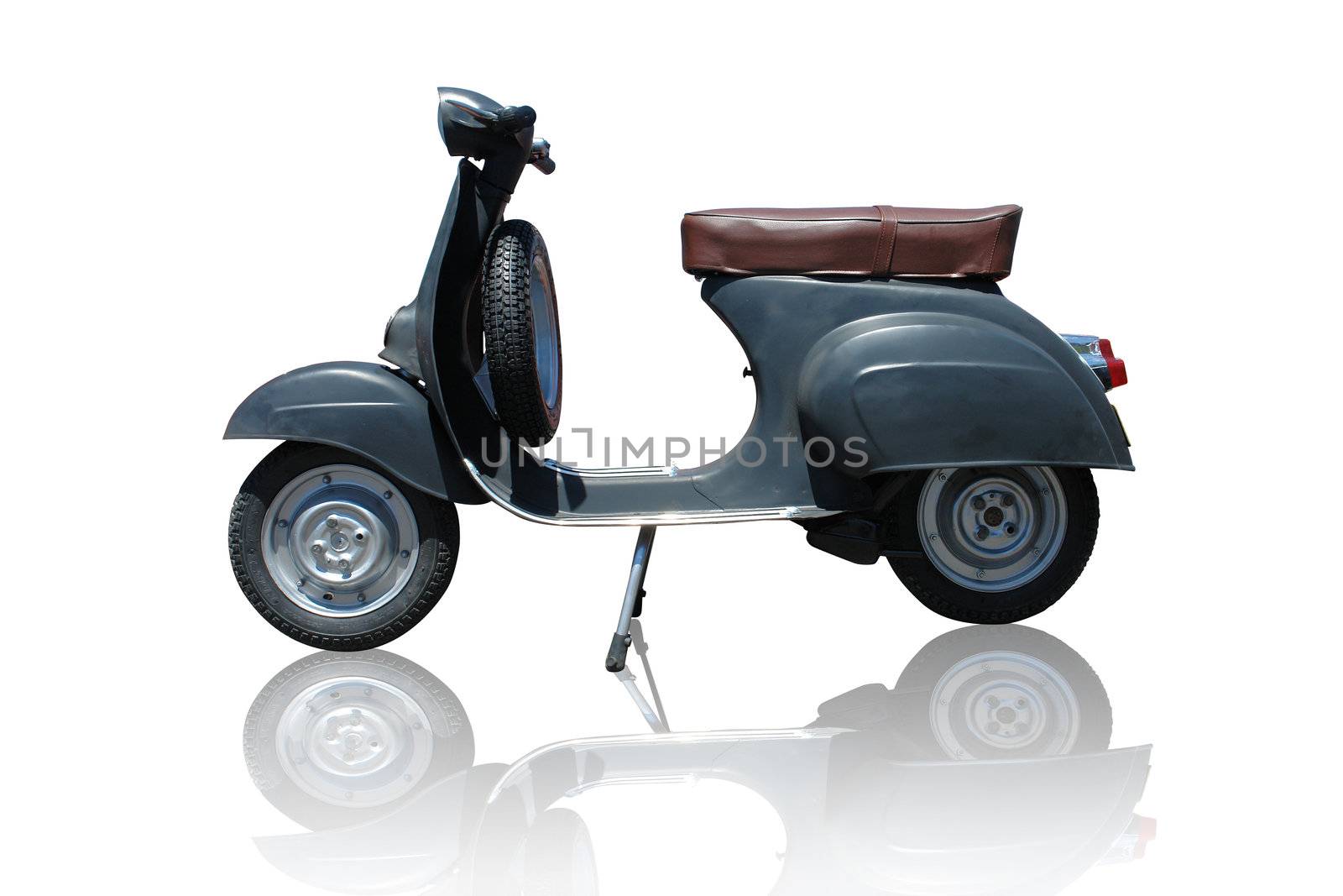 Vintage black vespa scooter. Vector path is included on file.                         