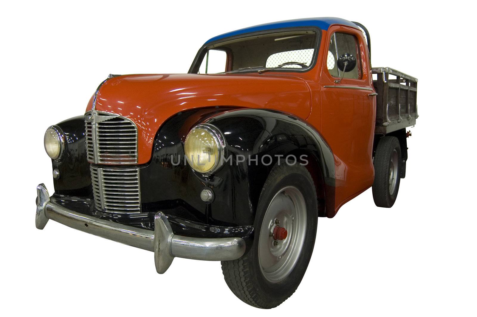 Vintage Restored Truck over White background (Path Included)