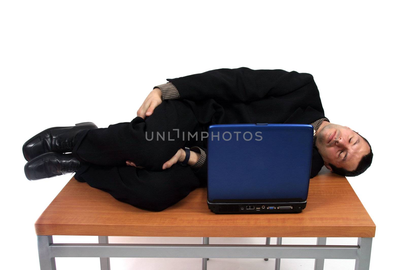 businessman over white studio background