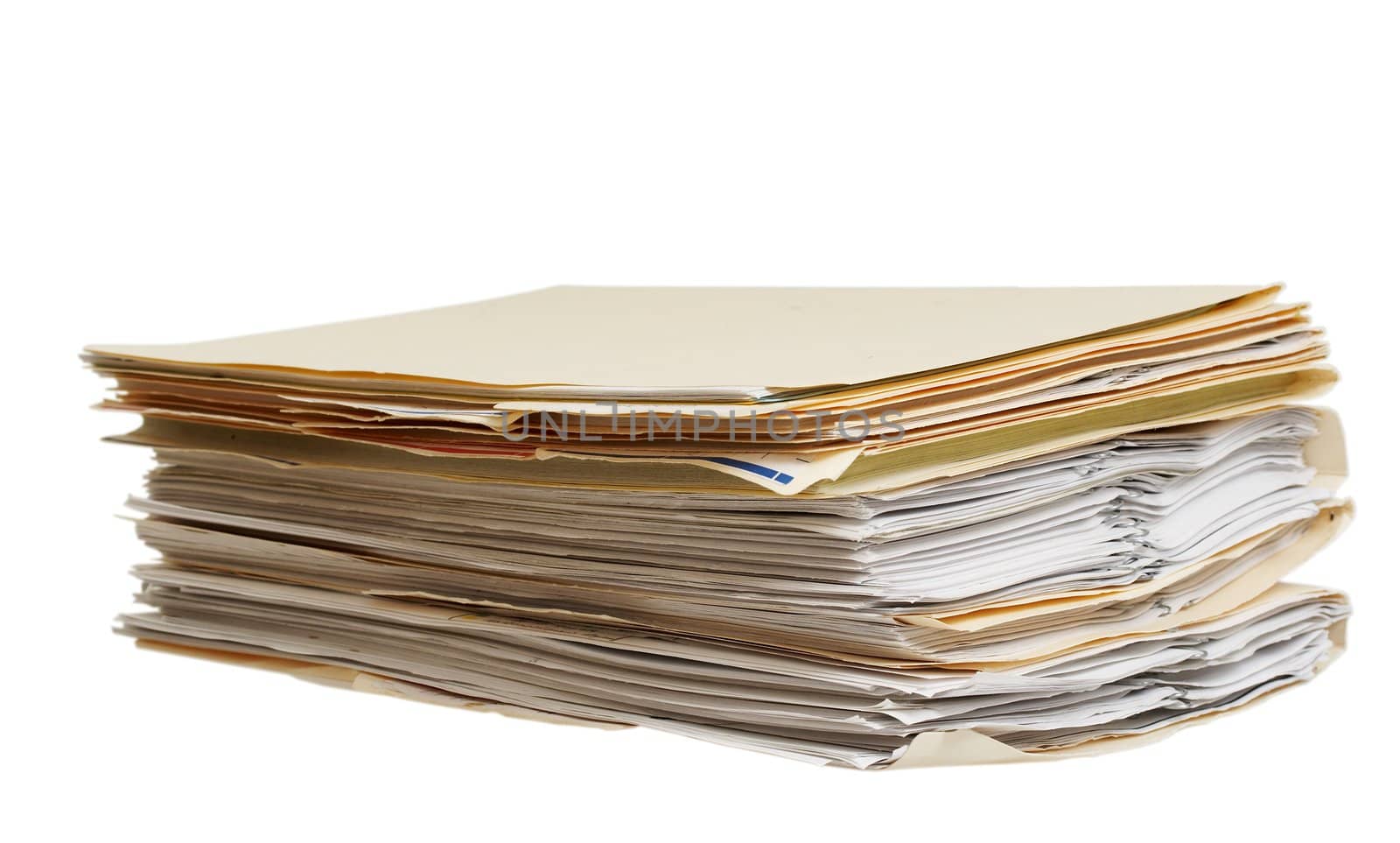 a pile of file folders on a white background