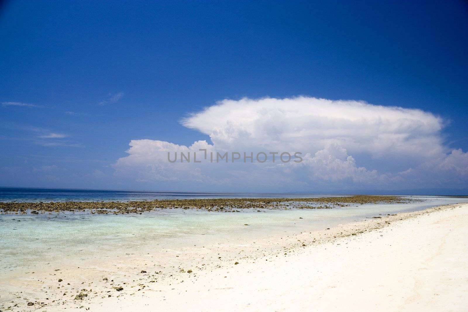 Image of a beach on a remote Malaysian tropical island.