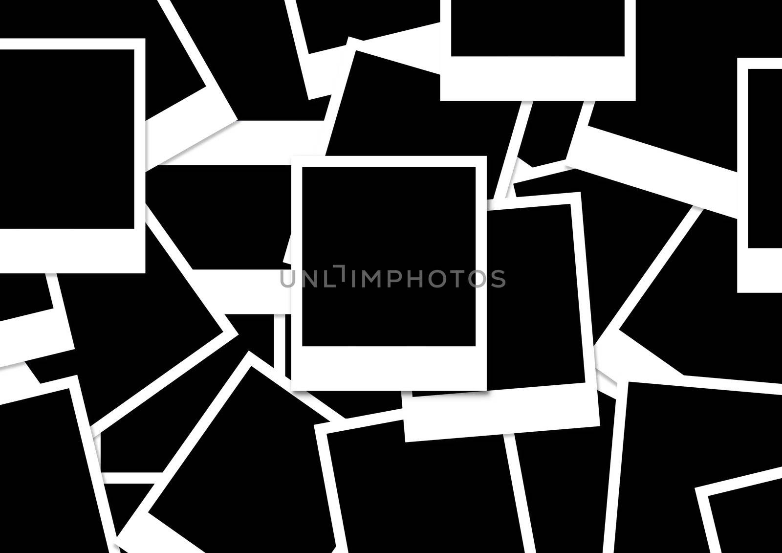 Illustration of instant Photos scattered and layered