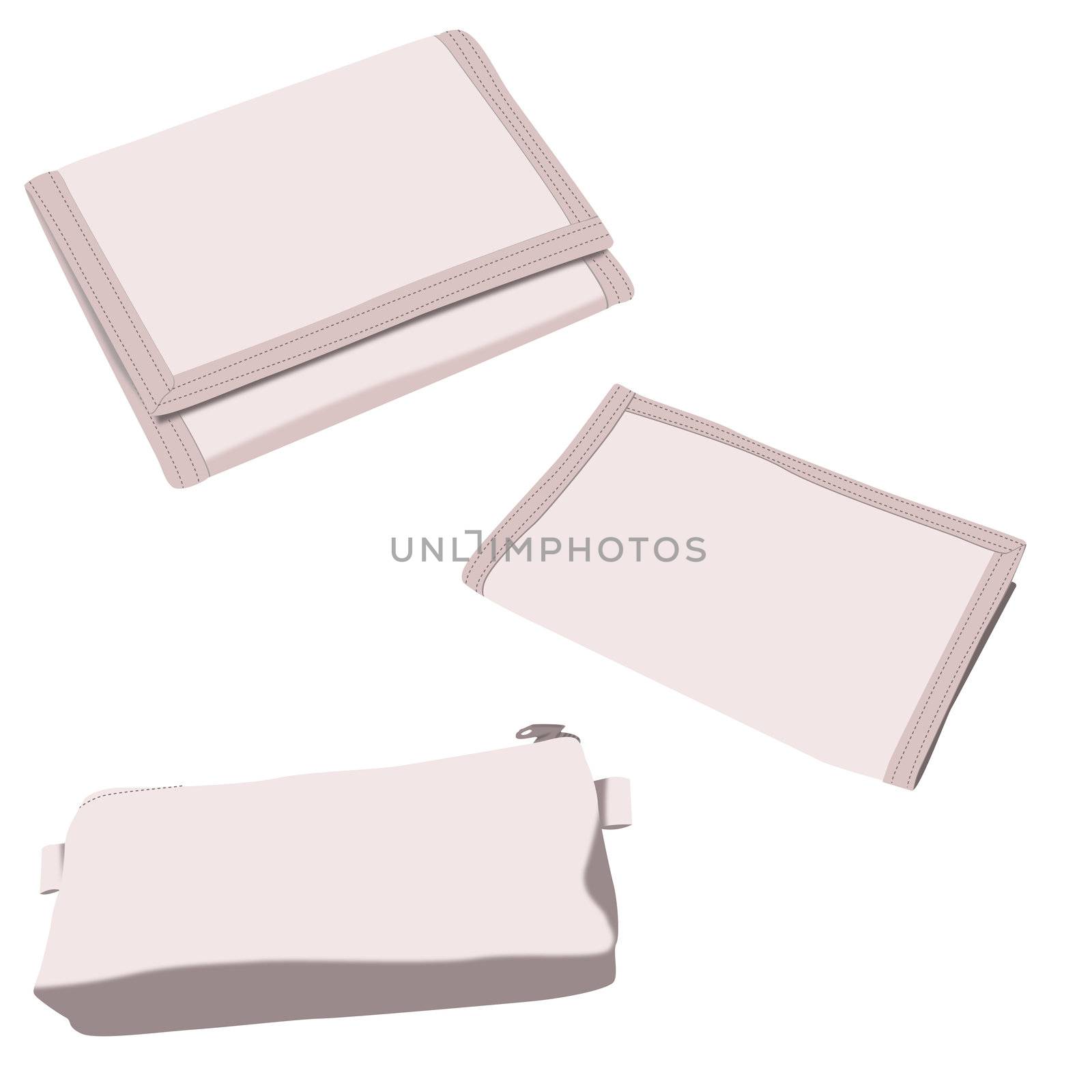 Wallets and Pencil Case Illustration