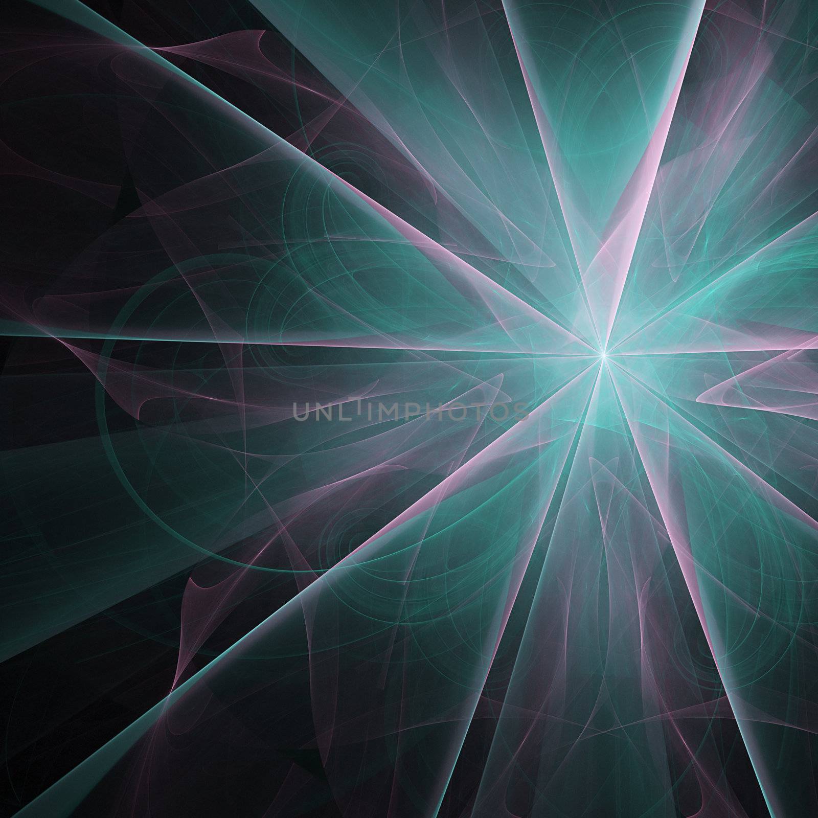 Beautiful glowing fractal design background. Aurora burst.