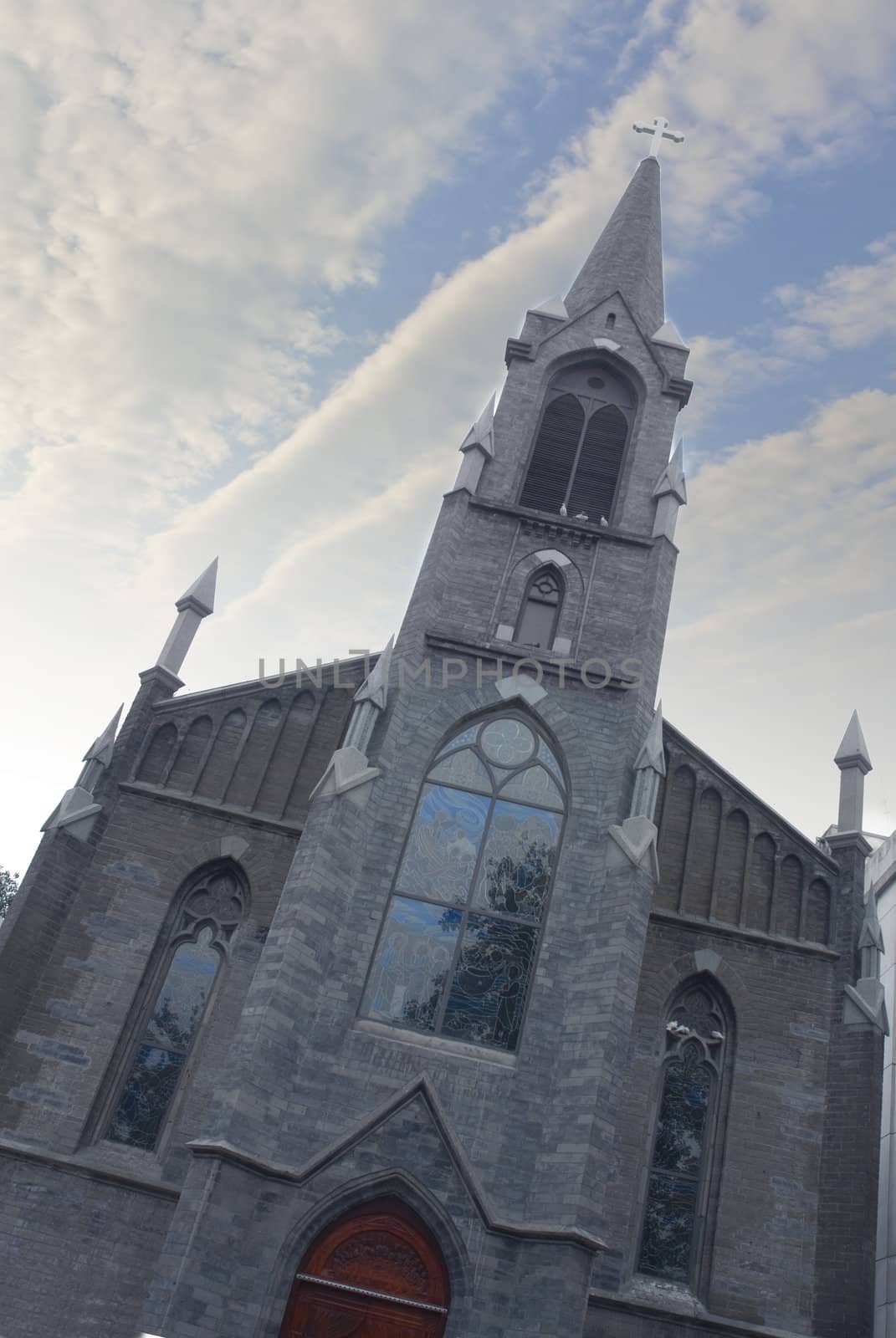 Gothic church under blue sky