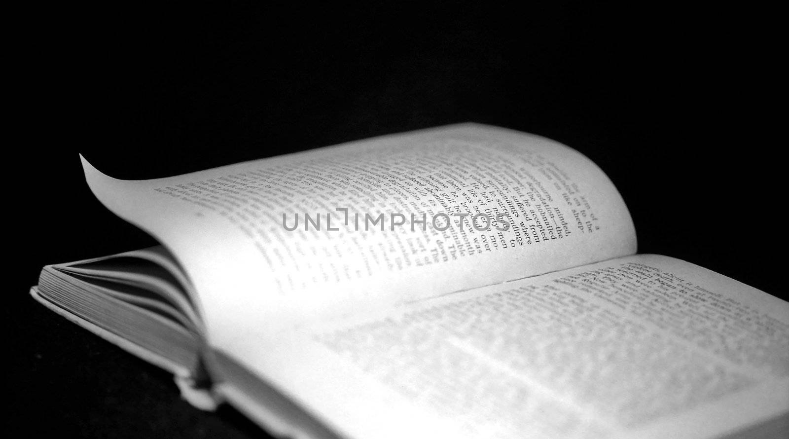 Old book opened monochrome by mulden