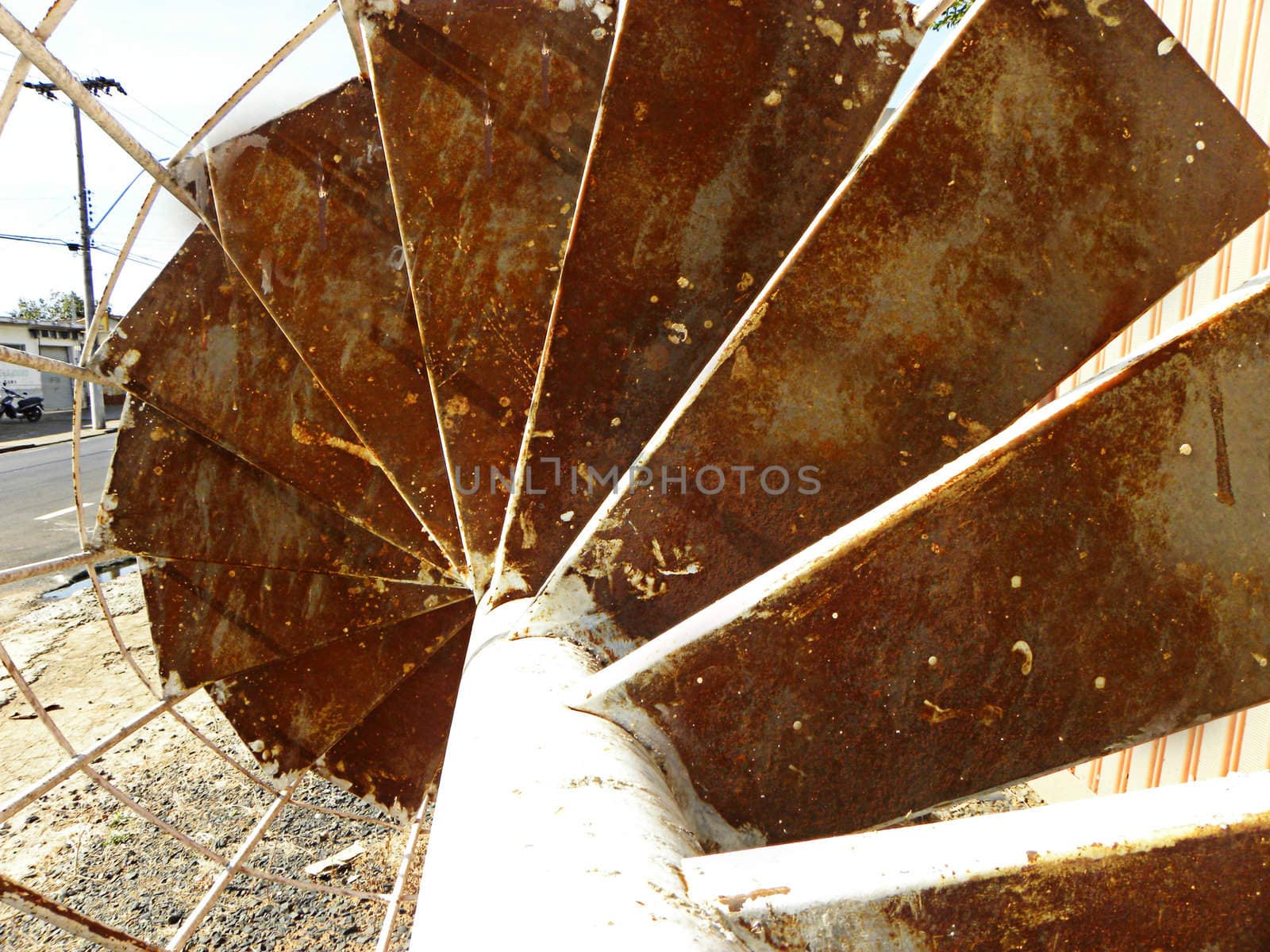 rusty spiral staircase