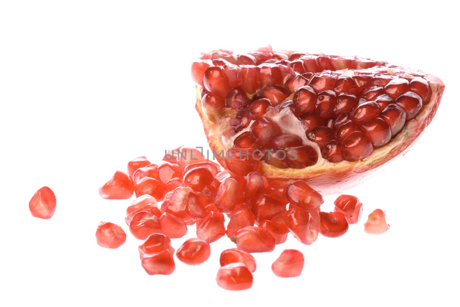 Isolated macro image of a Pomegranate.