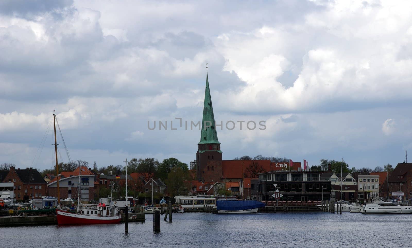 The port and the old town of Travemuende