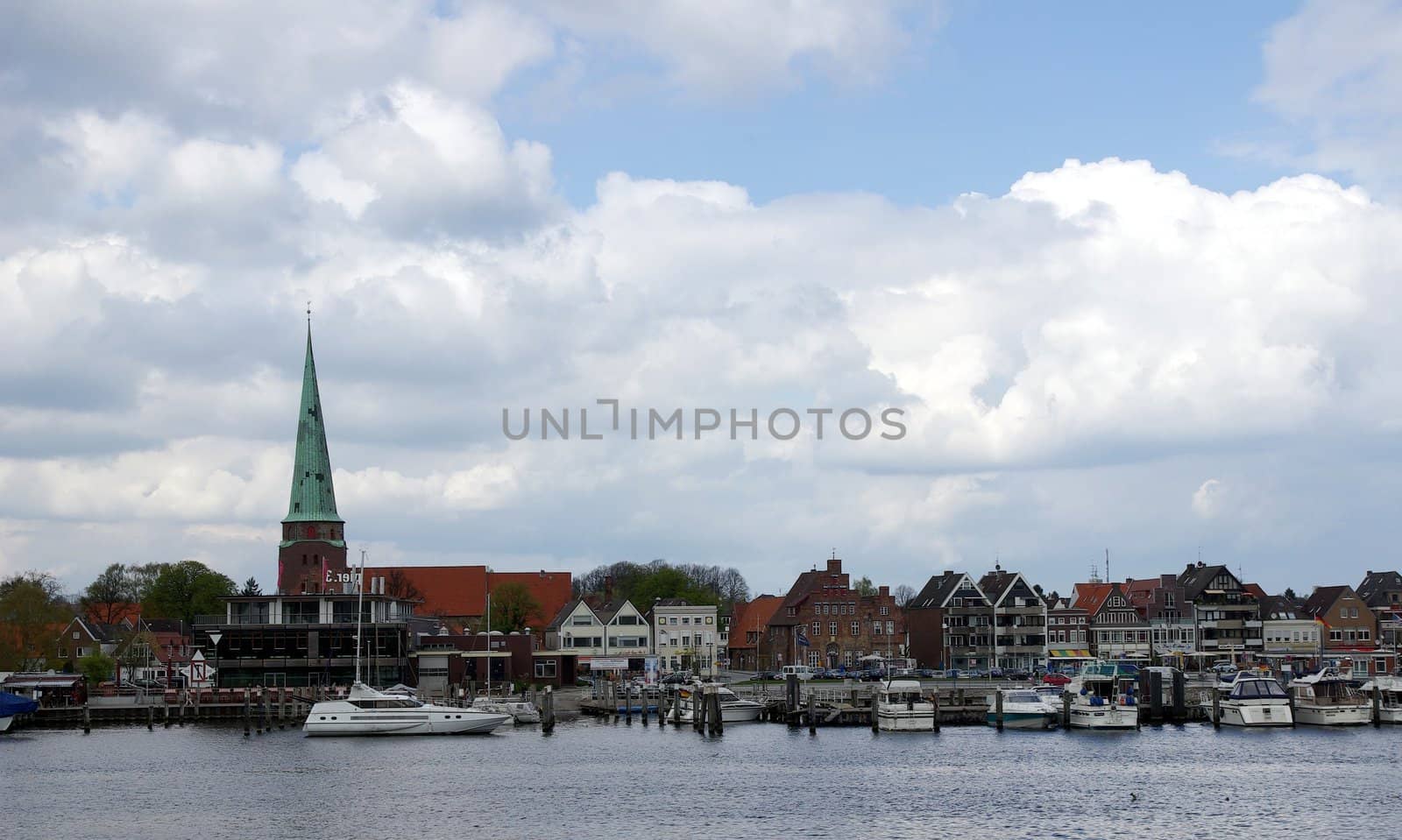 The port and the old town of Travemuende