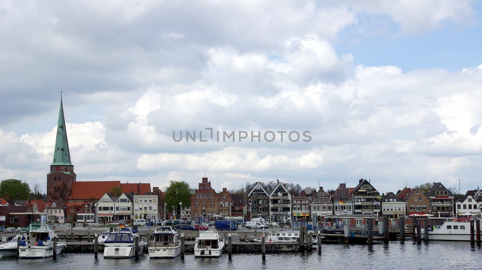 The port and the old town of Travemuende