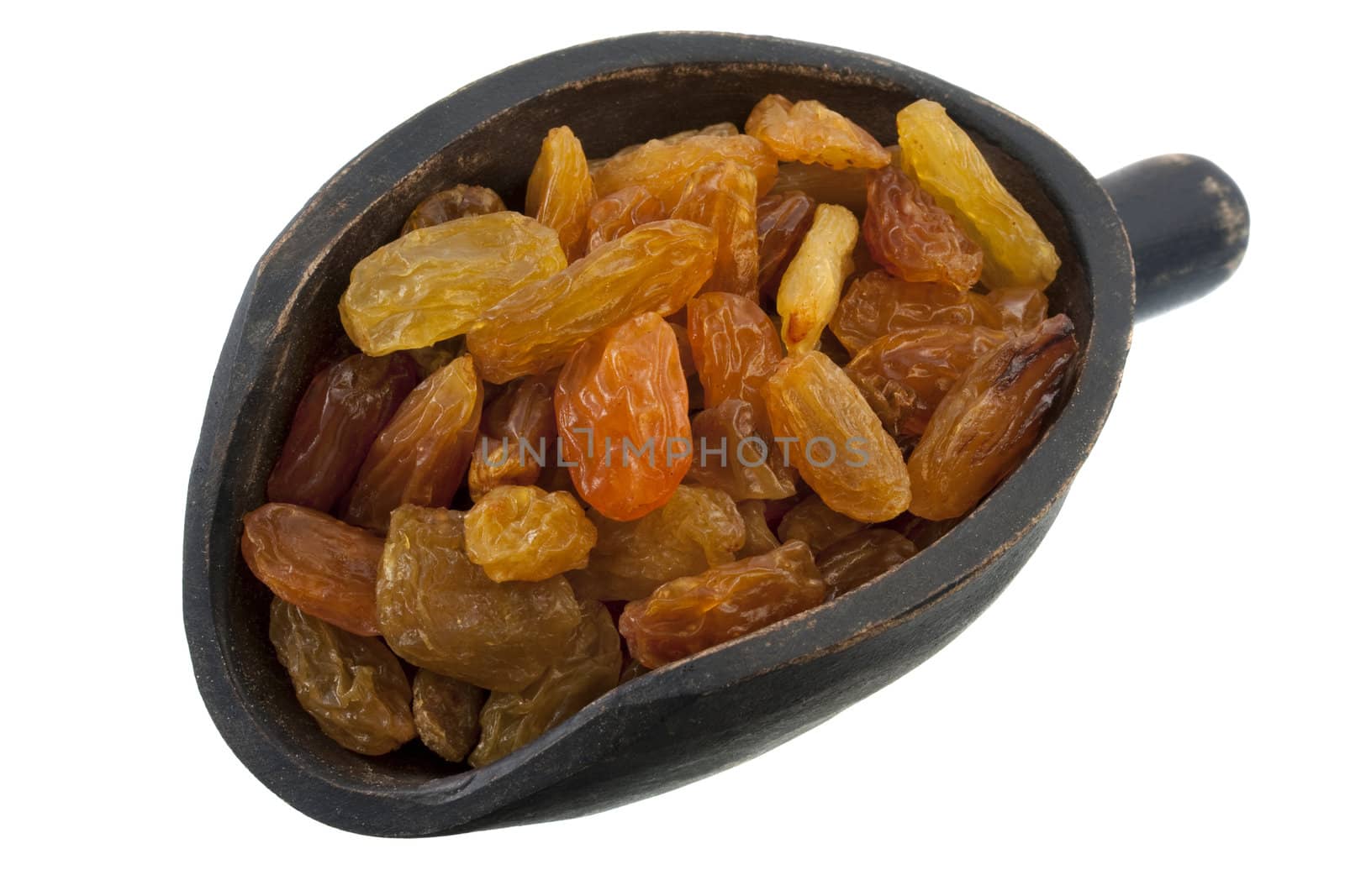 scoop of jumbo golden raisins by PixelsAway