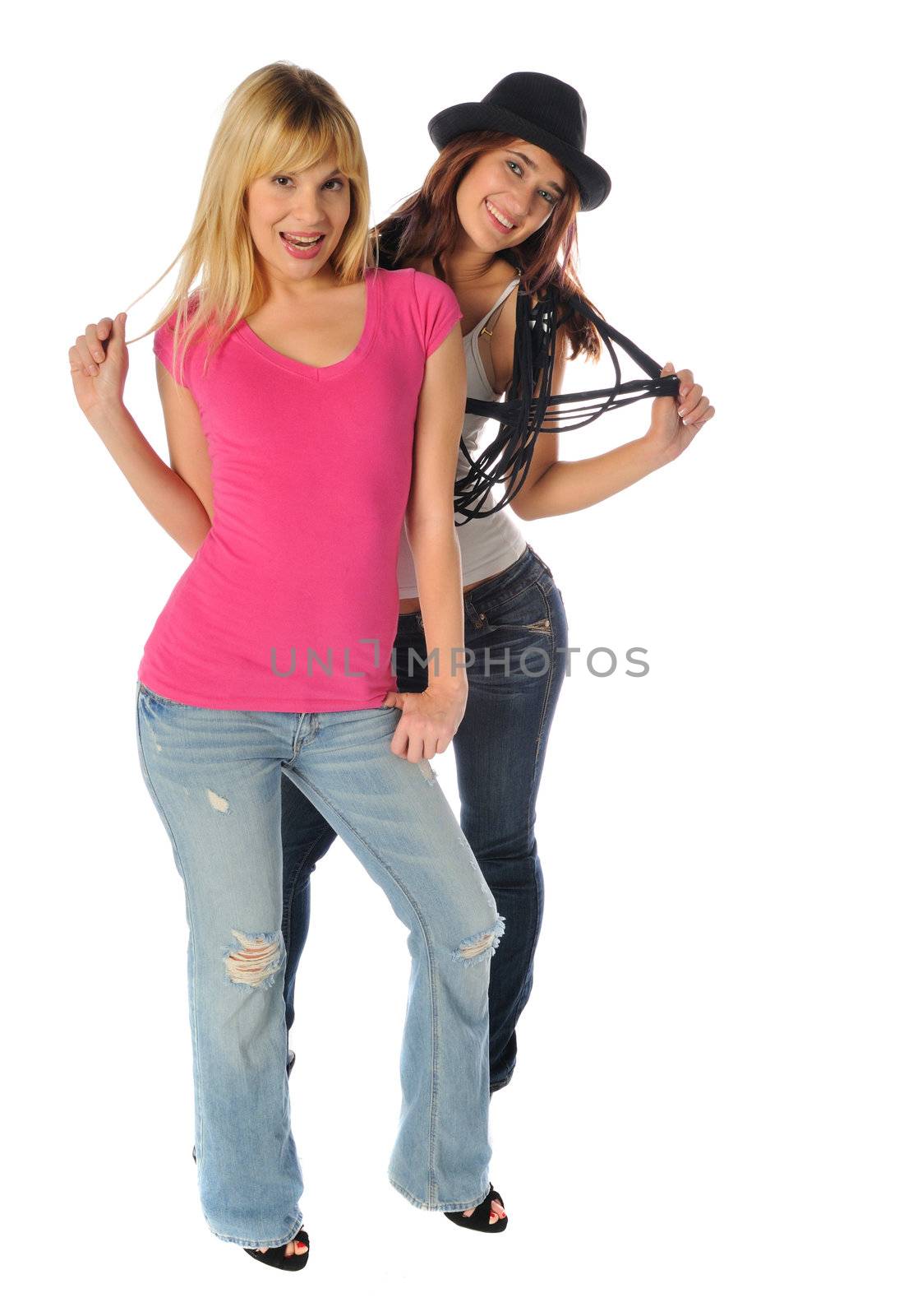 two friends posing together by PDImages