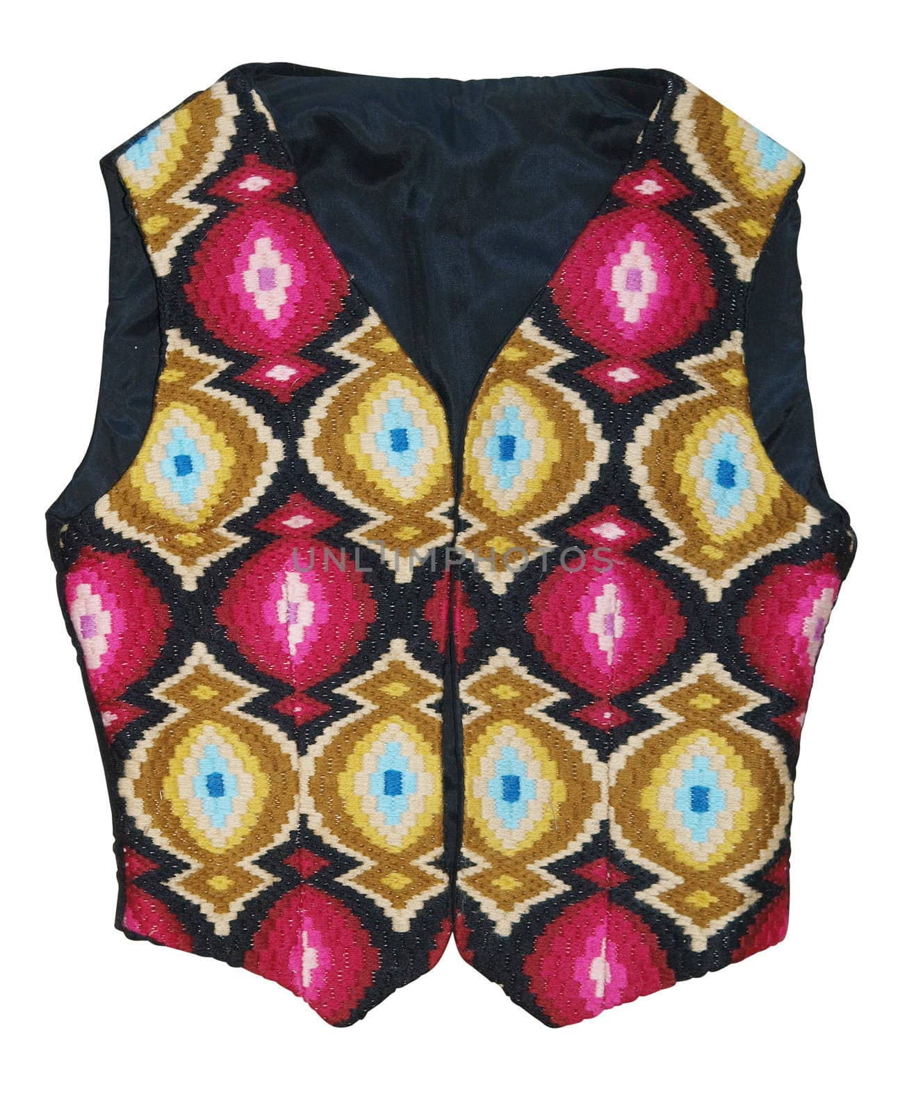 Unique Tapestry Waistcoat isolated with clipping path