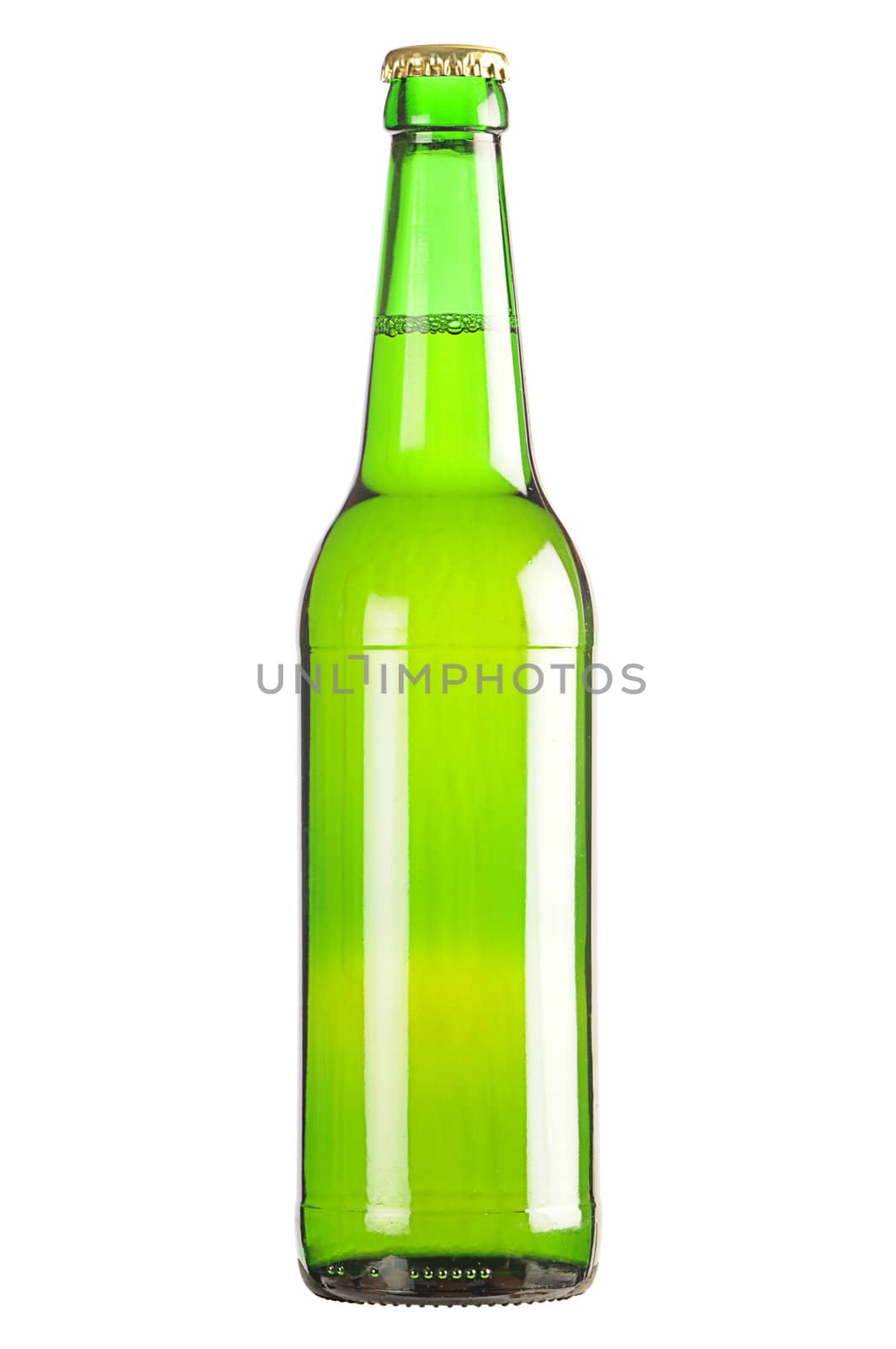 Lager beer bottle gloss with clipping path