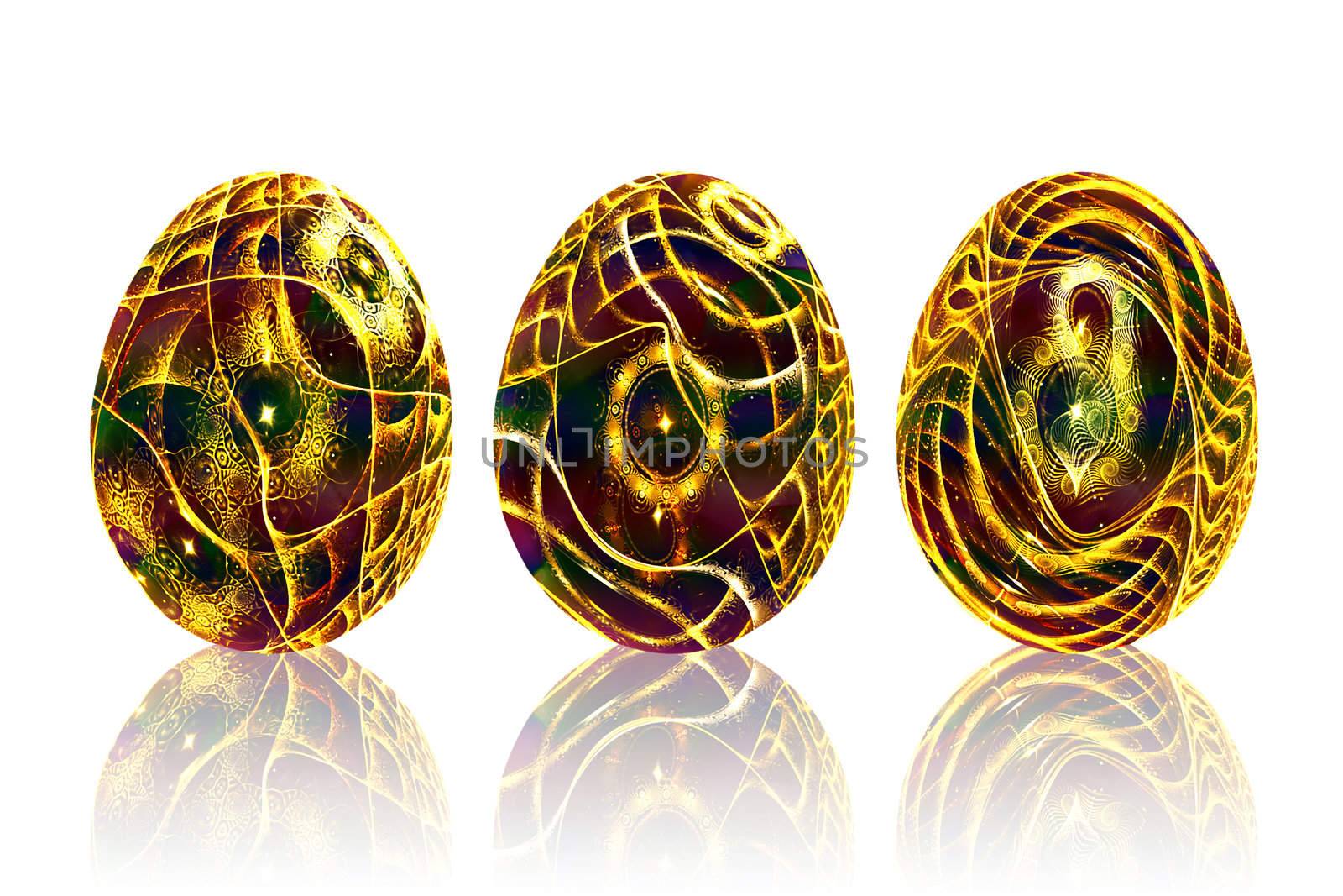 set of brightly colored Easter eggs