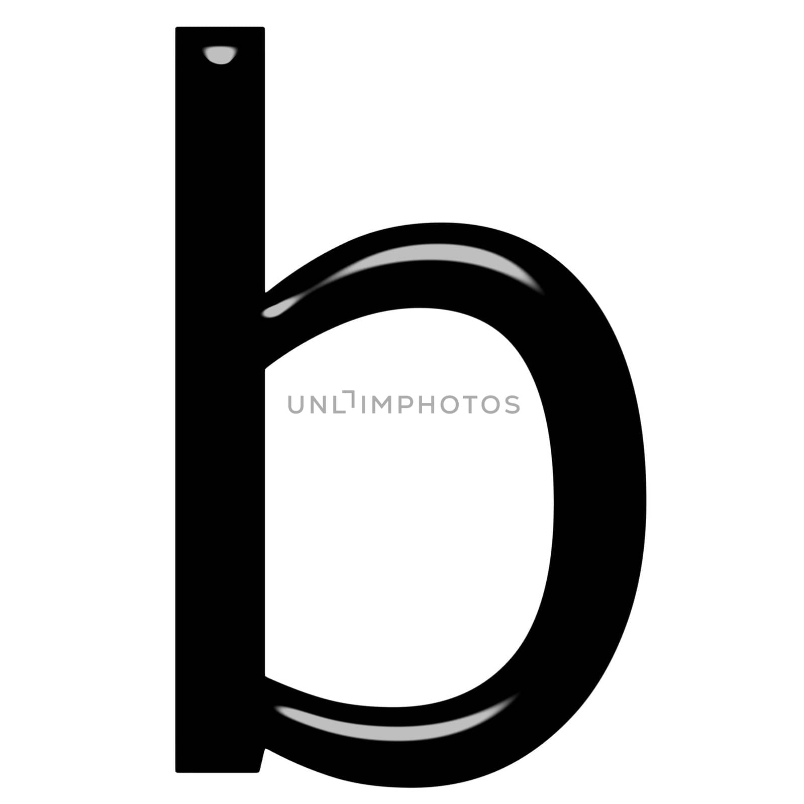3d letter b isolated in white