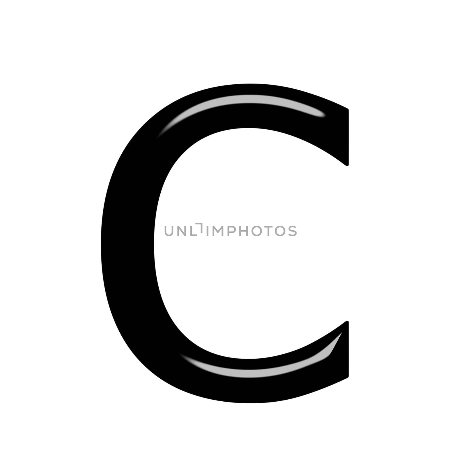 3d letter c isolated in white