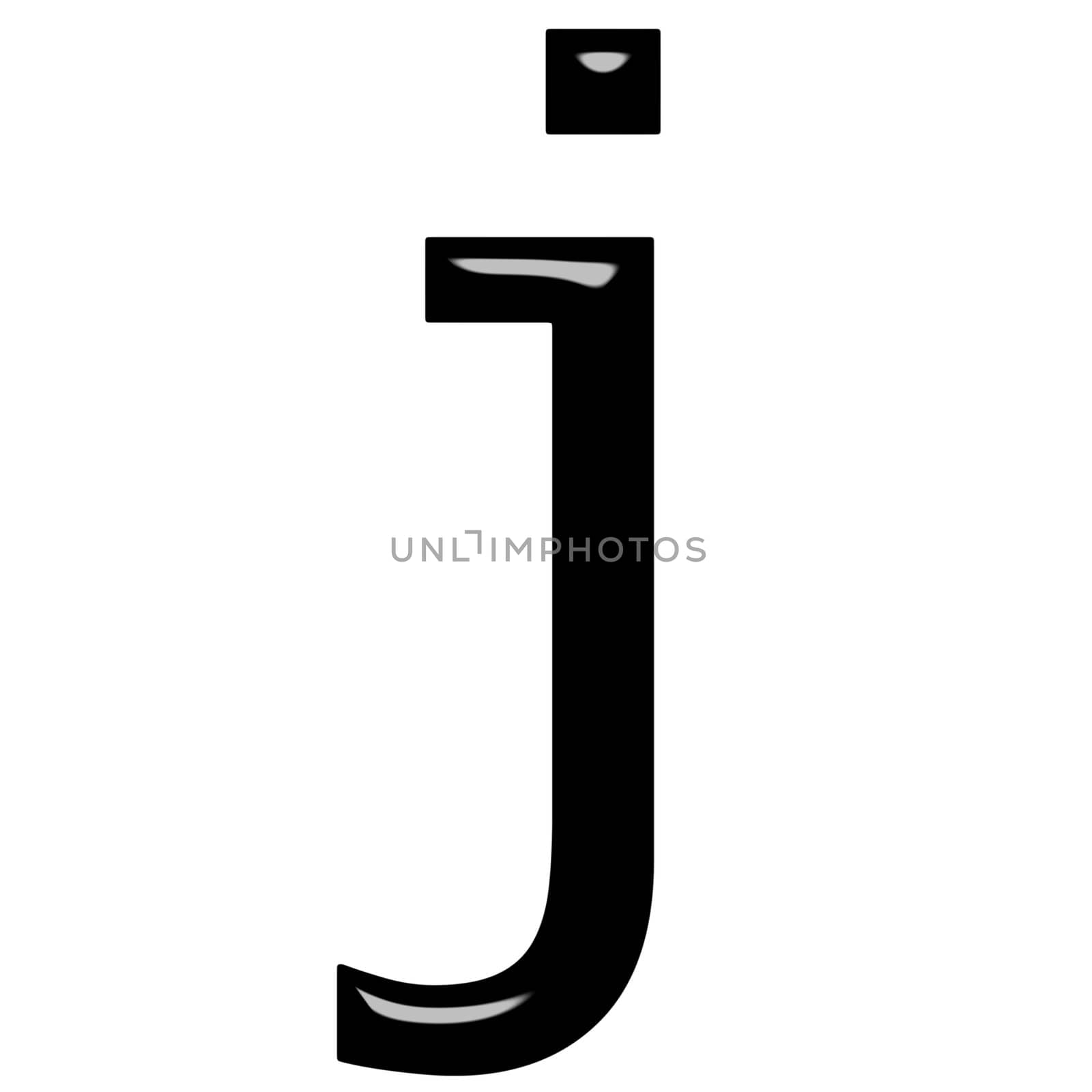 3d letter j isolated in white