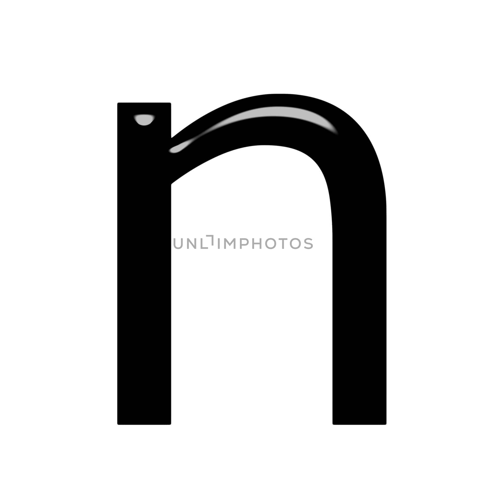 3d letter n isolated in white