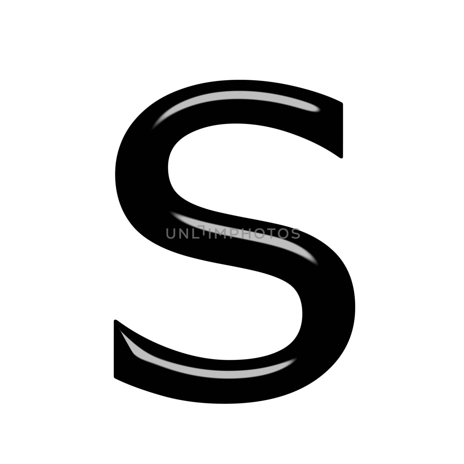3d letter s isolated in white