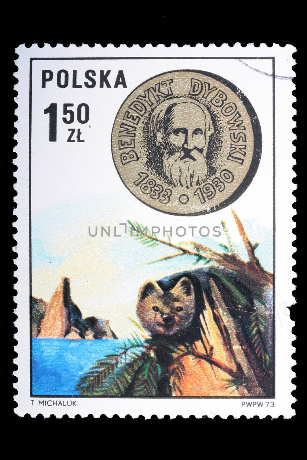 Poland - CIRCA 1973: A stamp is printed in Poland and visited Benedykt Dybowski, let out CIRCA in 1973.