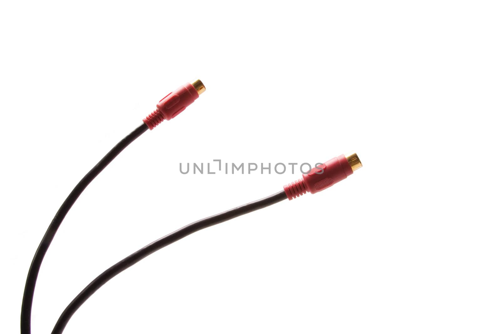 Cables and plugs on white background