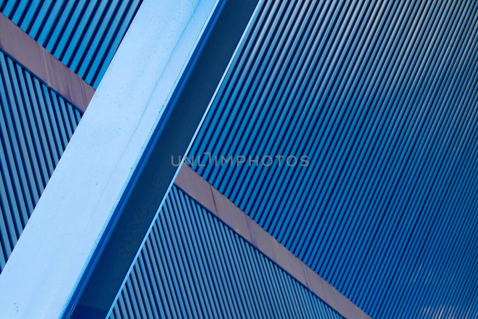 Blue Corrugated Walls Beams by bobkeenan