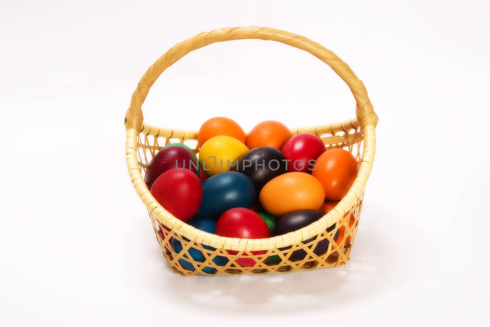 Easter eggs in a basket