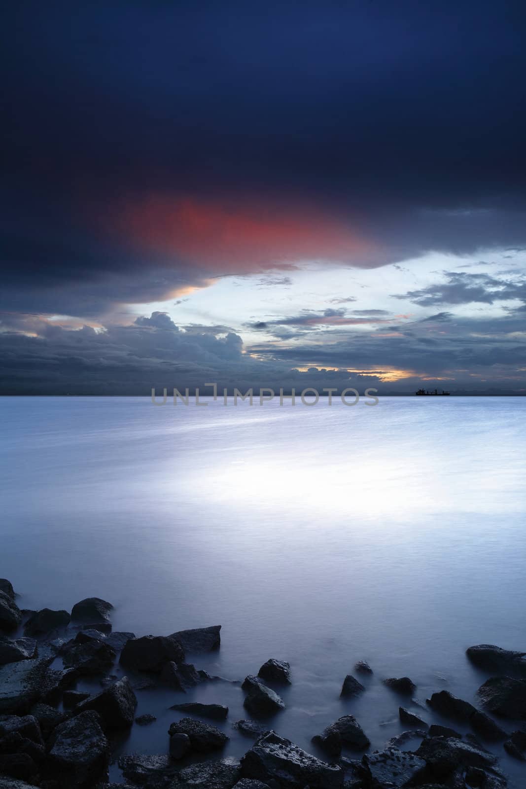 sunset and sea