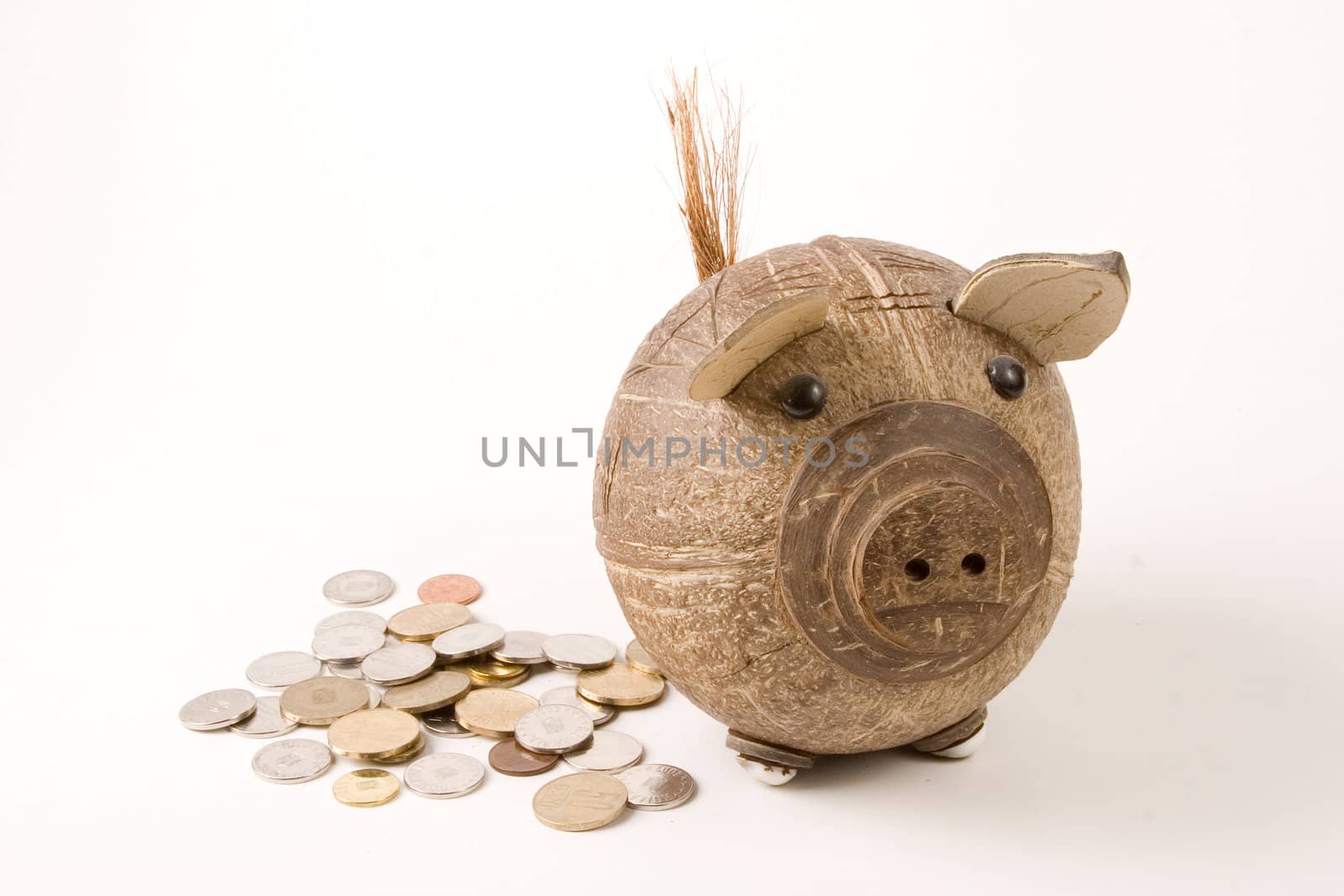 wooden piggybank