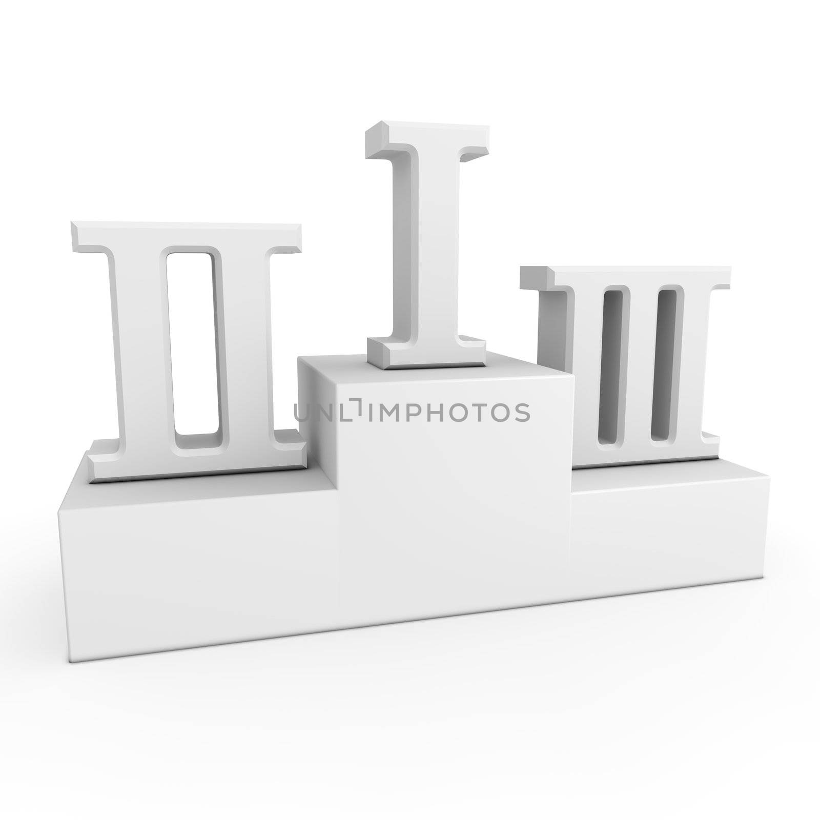 Victory Podium - Roman Numbers 1, 2, 3 - White Template by PixBox