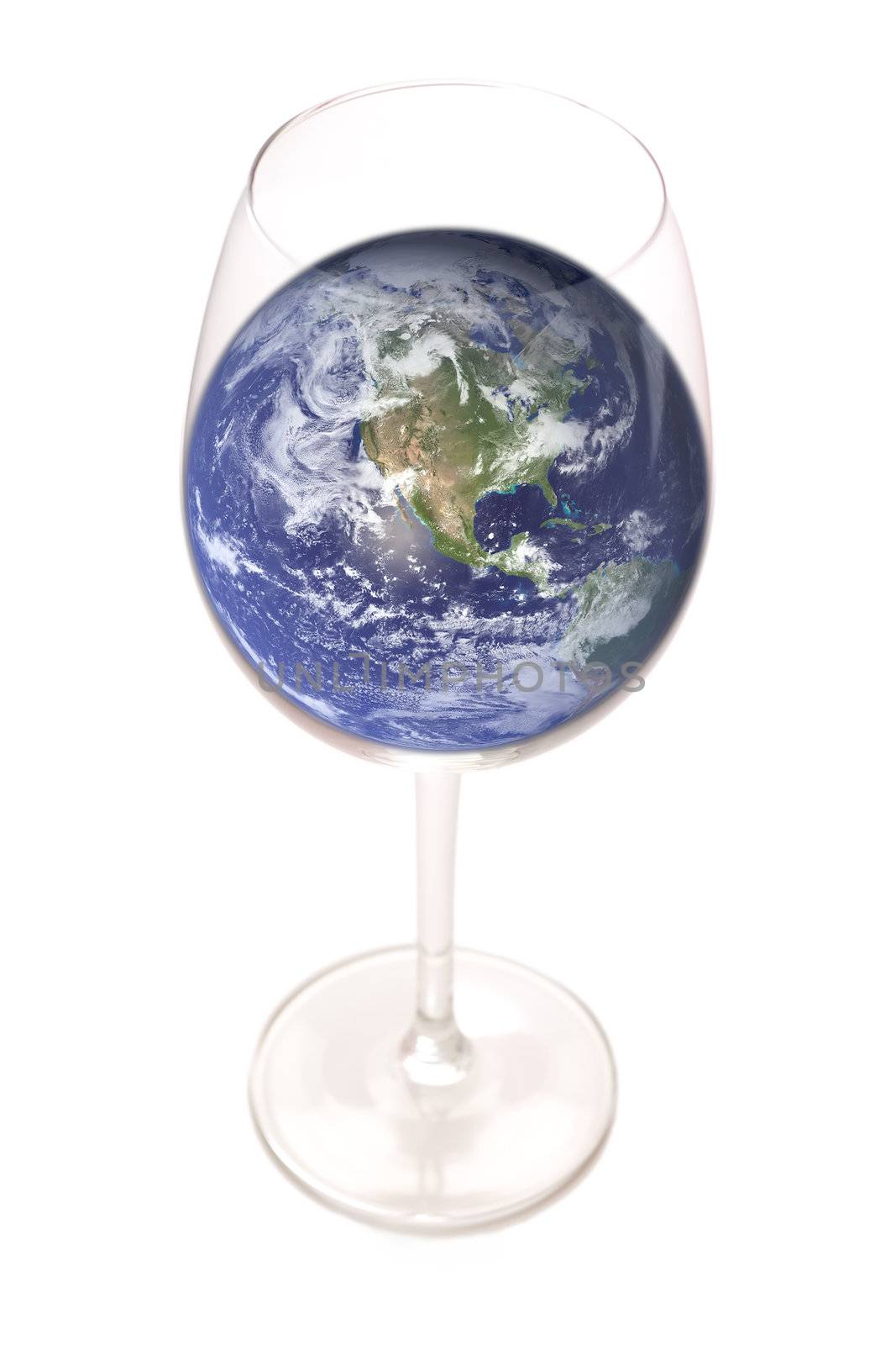 Conceptual image of planet Earth inside a Glass