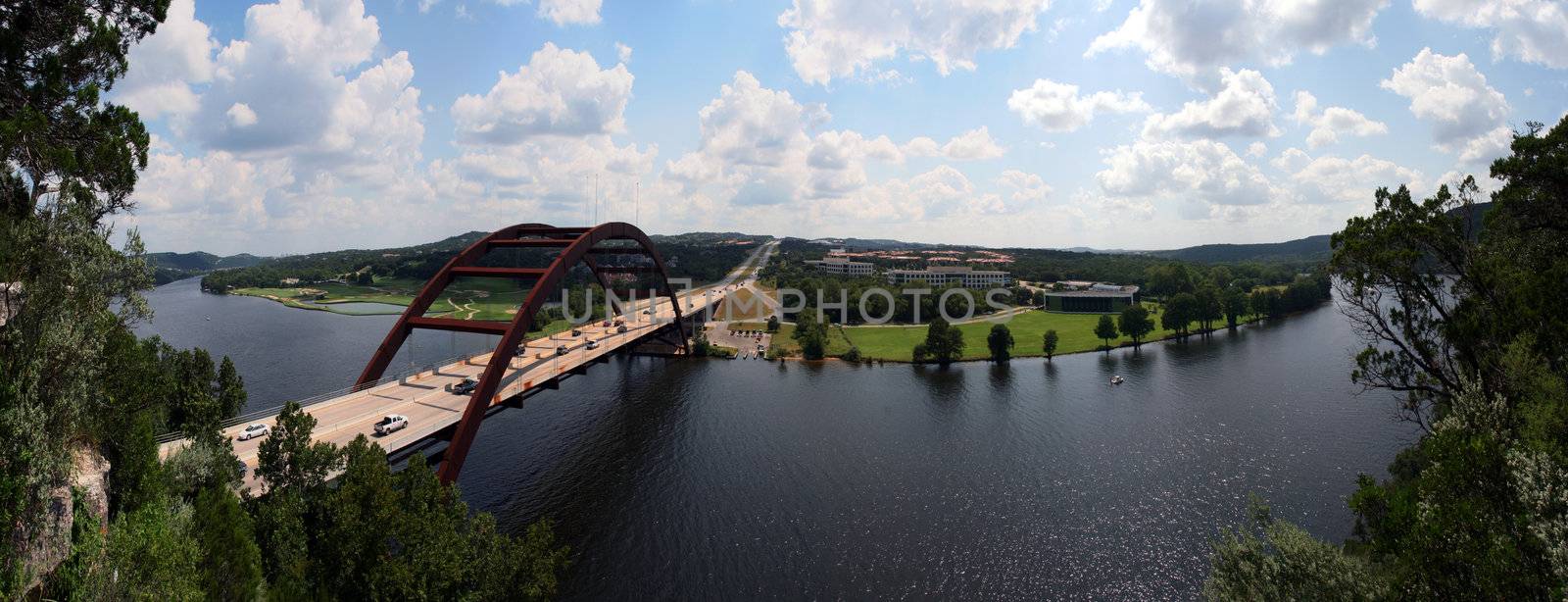 The Austin 360 bridge from an artistic view.