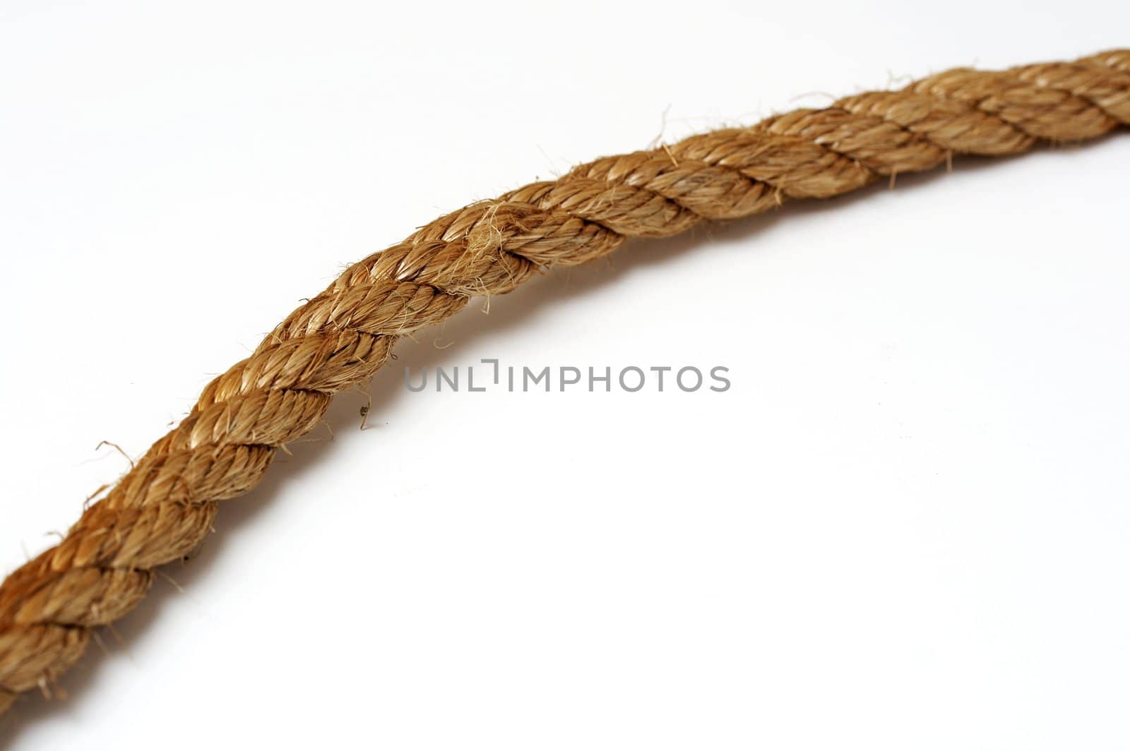 a macro picture of a rope on white