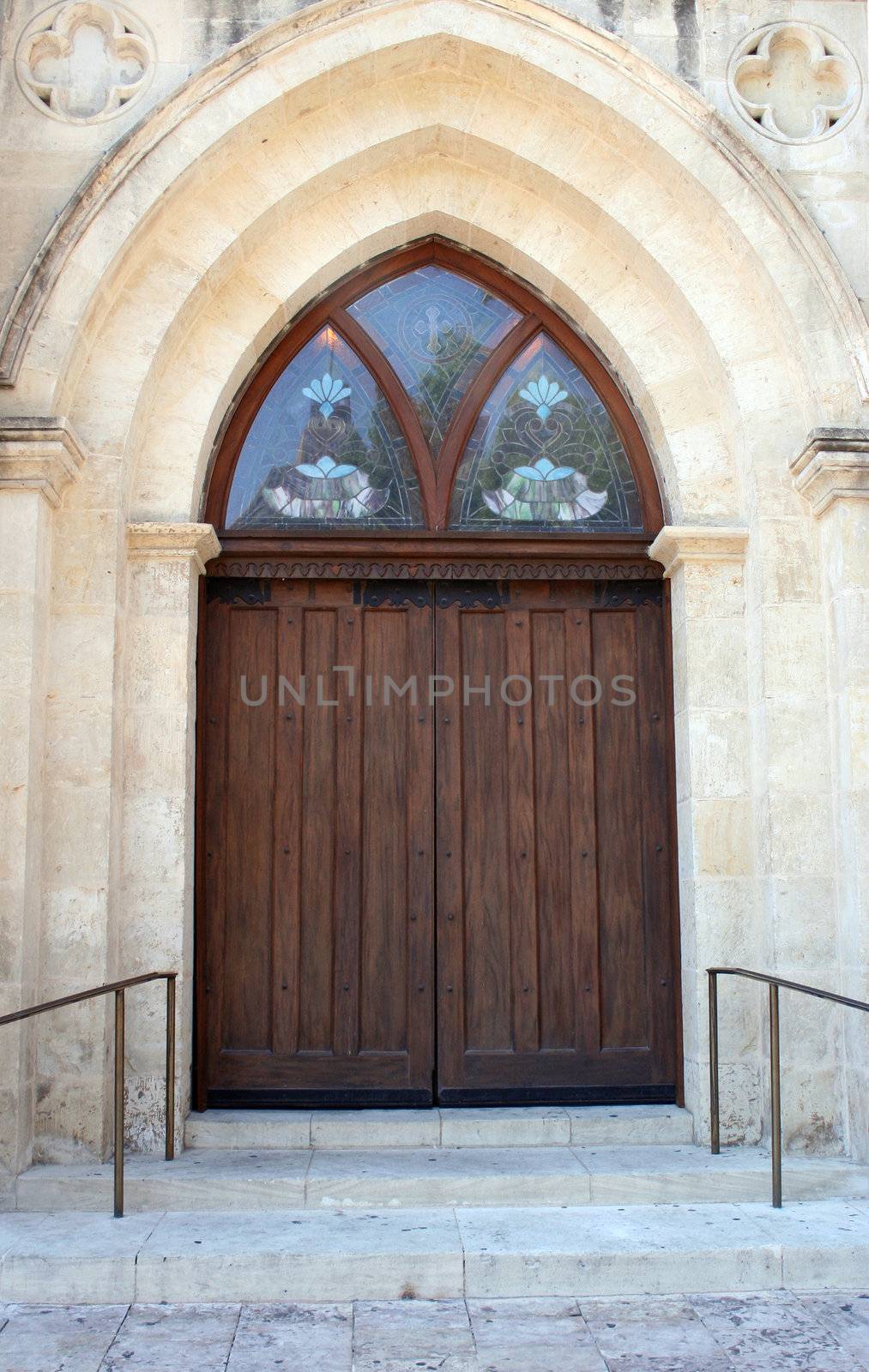 Old wooden doors on an old church.
