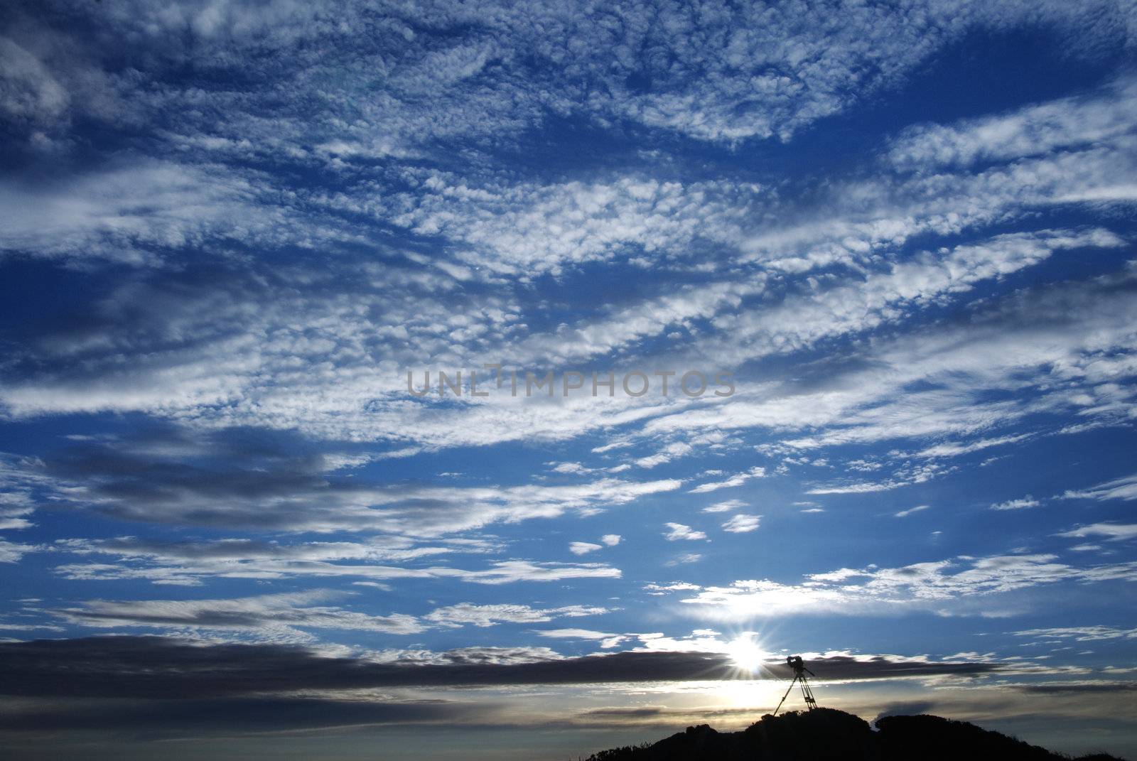 Beautiful clouds filled blue sky.Take this picture in Taiwan Nationa Park.